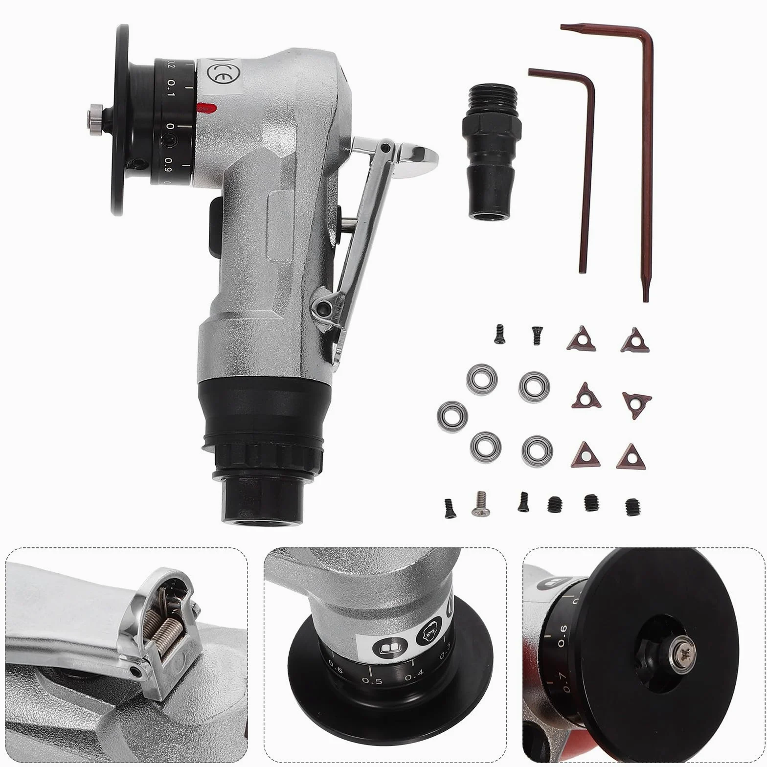 Gatuida Máquina Biseladora Neumática Compacta para Metal con Cuchillas R y C Herramienta Portátil para Desbarbado y Acabado de Bordes Acero Inoxidable y Aluminio Biselado para Tuberías y