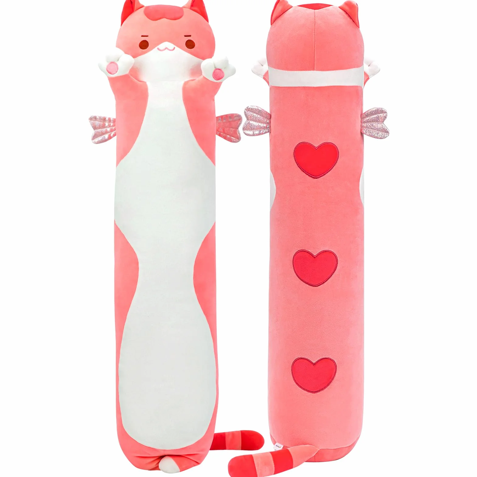 Mewaii Cojín de Peluche Gato Rosa 130 cm Kawaii Juguete para Niños