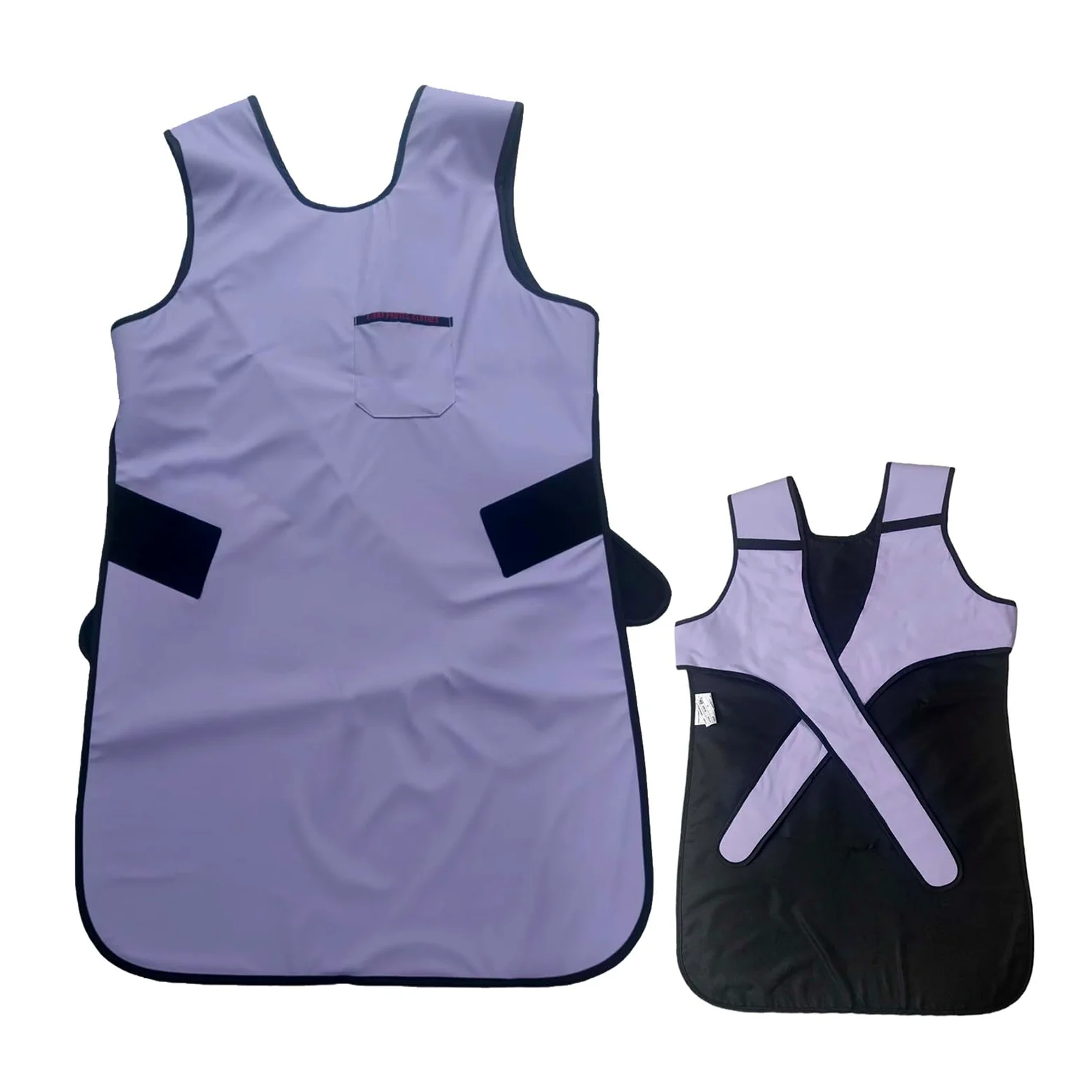 Delantal de Plomo Delantal De Plomo Morado De 0,35 Mmpb Para Rayos X, Delantal De Protección Para Laboratorio Dental Con Cierre De Velcro(Small)