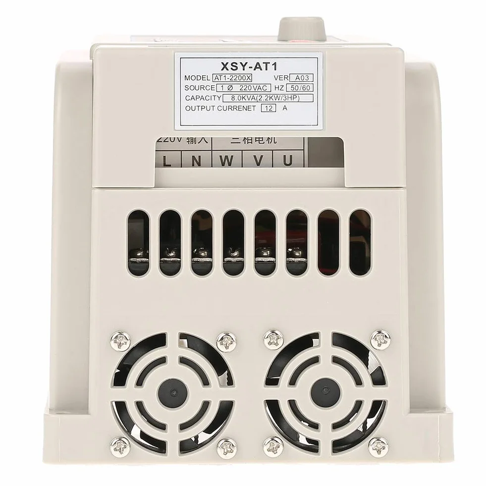 DEWIN Variador de Frecuencia Monofasico,2.2kW 220V AT1 Variador de Frecuencia para Motor Trifásico 2.2kW Motor 220VAC Monofásico,Entrada Monofásica,Salida Trifásica