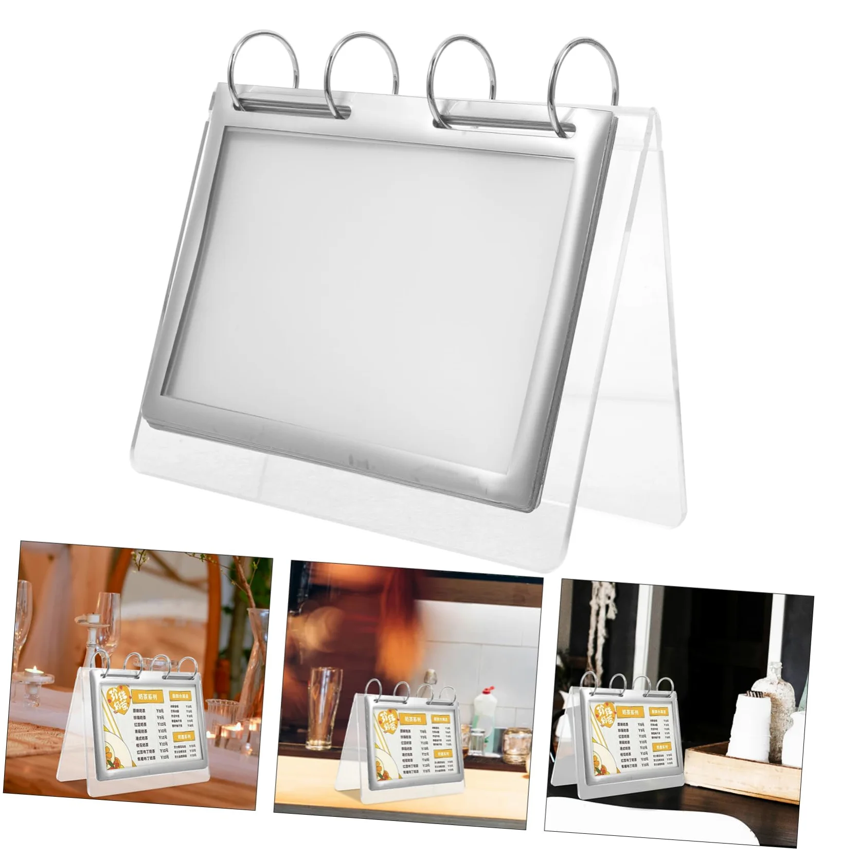 EXCEART 5piezas Soporte De Menú Vertical De Transparente Para Mesa Exhibidor De Carteles Para Restaurantes y Tiendas Para Publicidad y Presentación De Menús