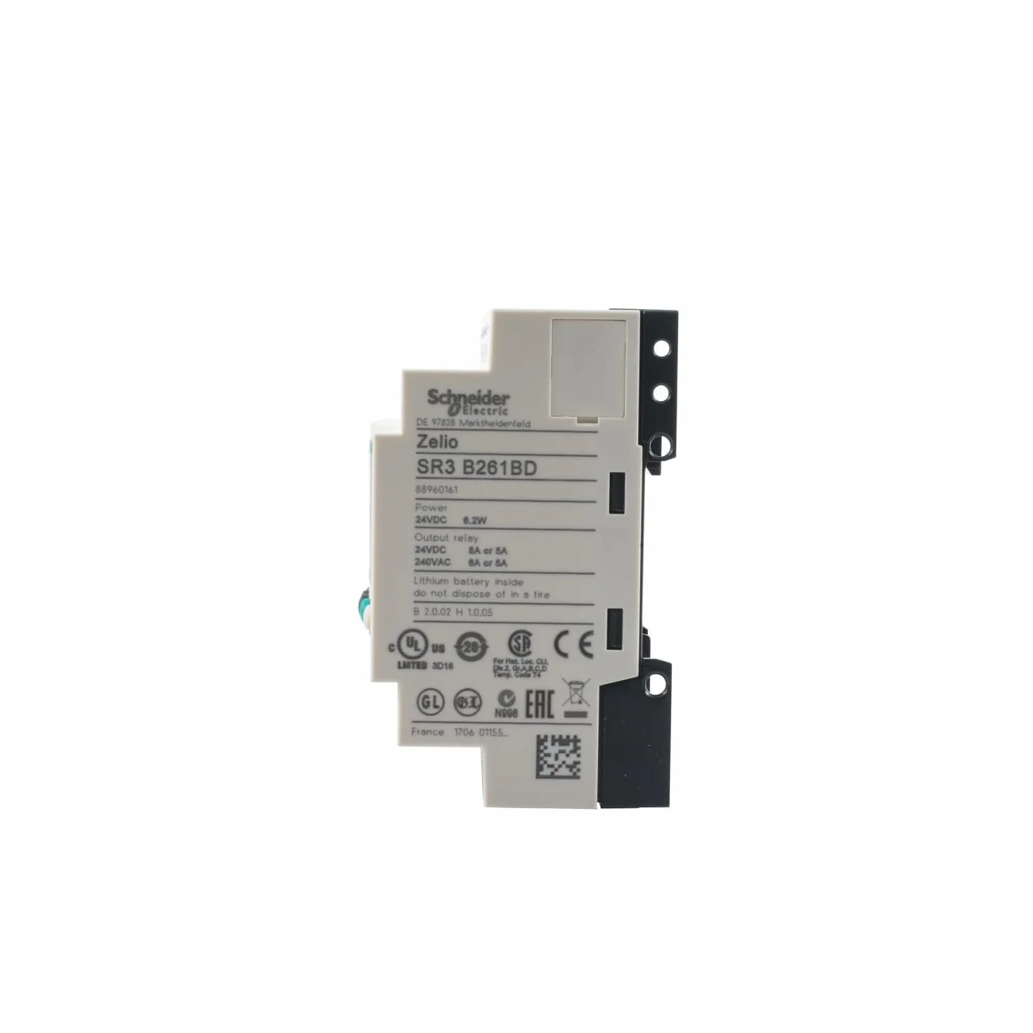 Schneider Electric SR3B261BD Relé Zelio II M 16E/10R 24CC Reloj, Pantalla
