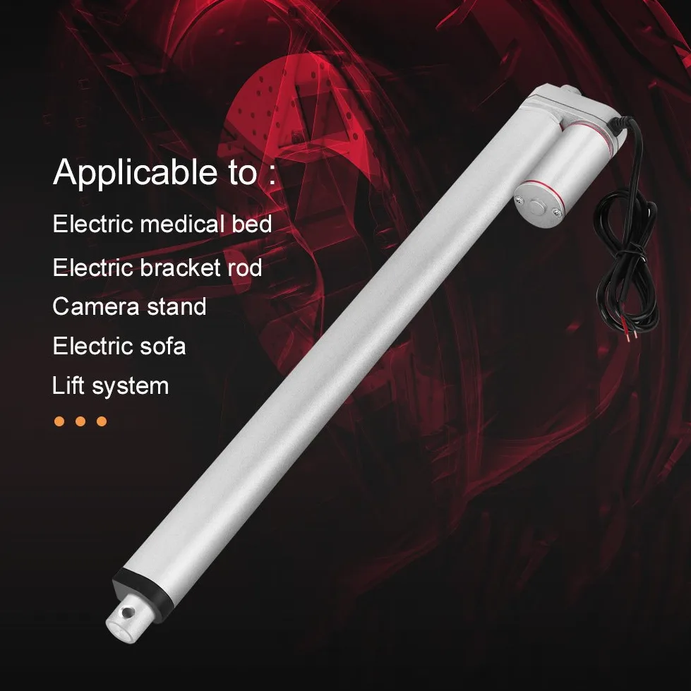 Actuador lineal de 350 mm, DC 24 V 750N Motor de actuador lineal de carrera eléctrica de línea recta para Auto Car RV Abridor de puerta eléctrico Vehículos Barcos TV Mesas elevadoras