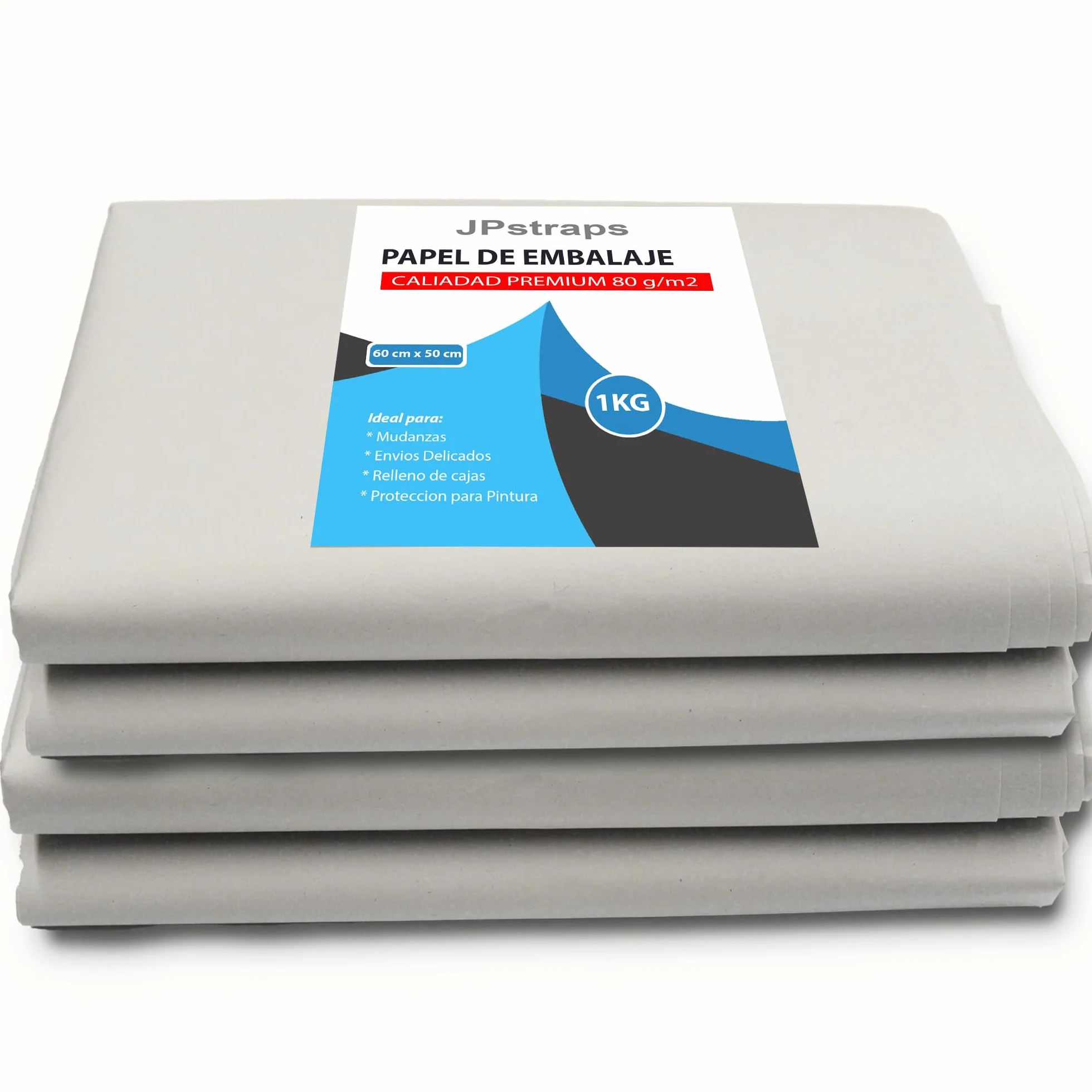 Papel de Embalaje 80 g/m2 60x50cm 1 Kg Hojas Gruesas Mudanza Proteger Envolver