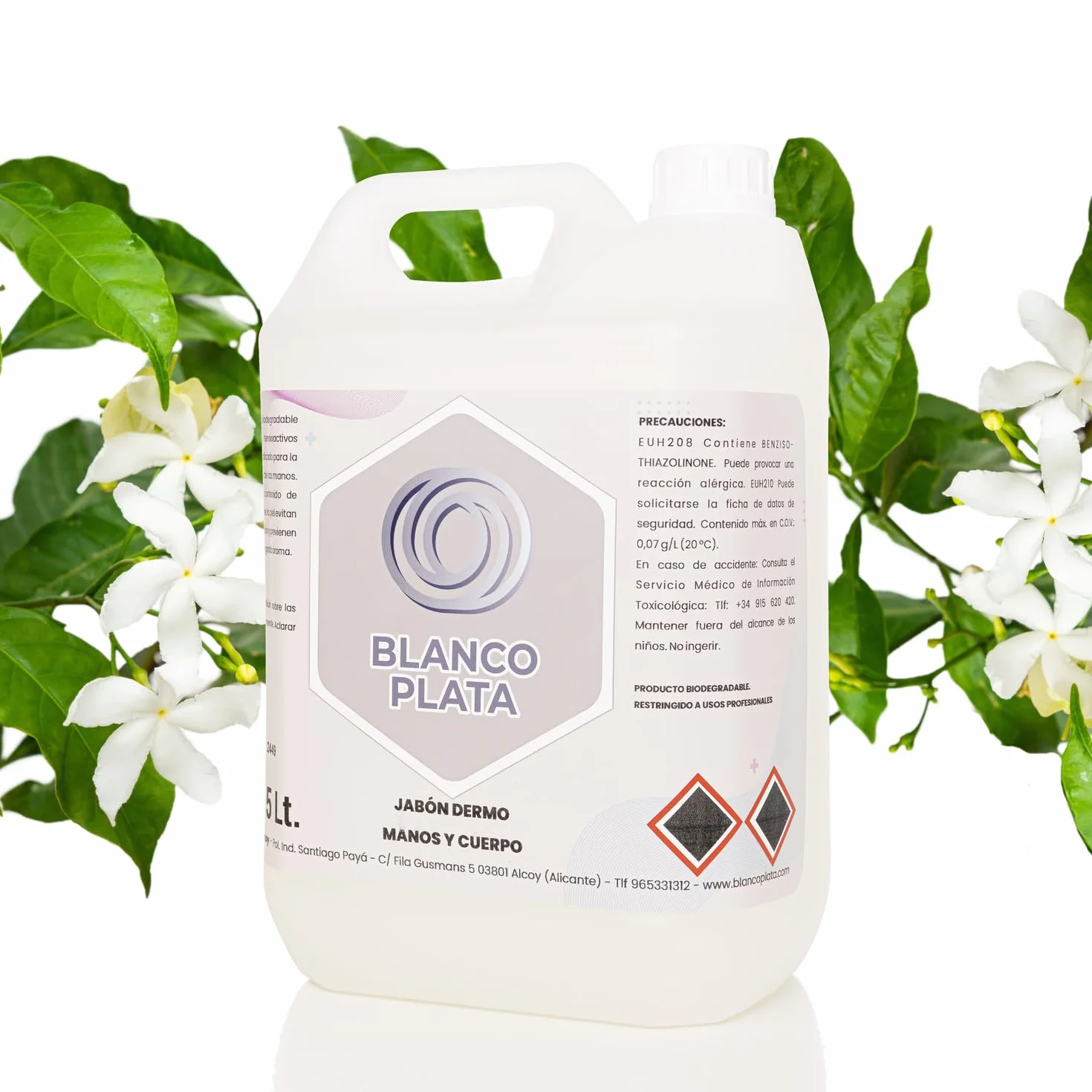 Blancoplata Jabón Líquido Manos y Cuerpo Aroma Jazmín pH Neutro 5L