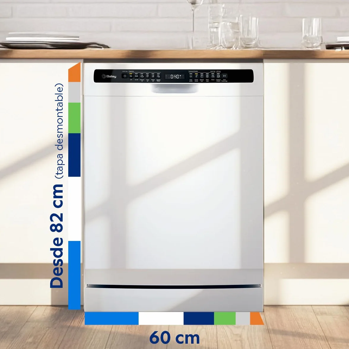 Balay Lavavajillas Libre Instalación 60 cm 14 servicios Home Connect 3VS6361BP Blanco