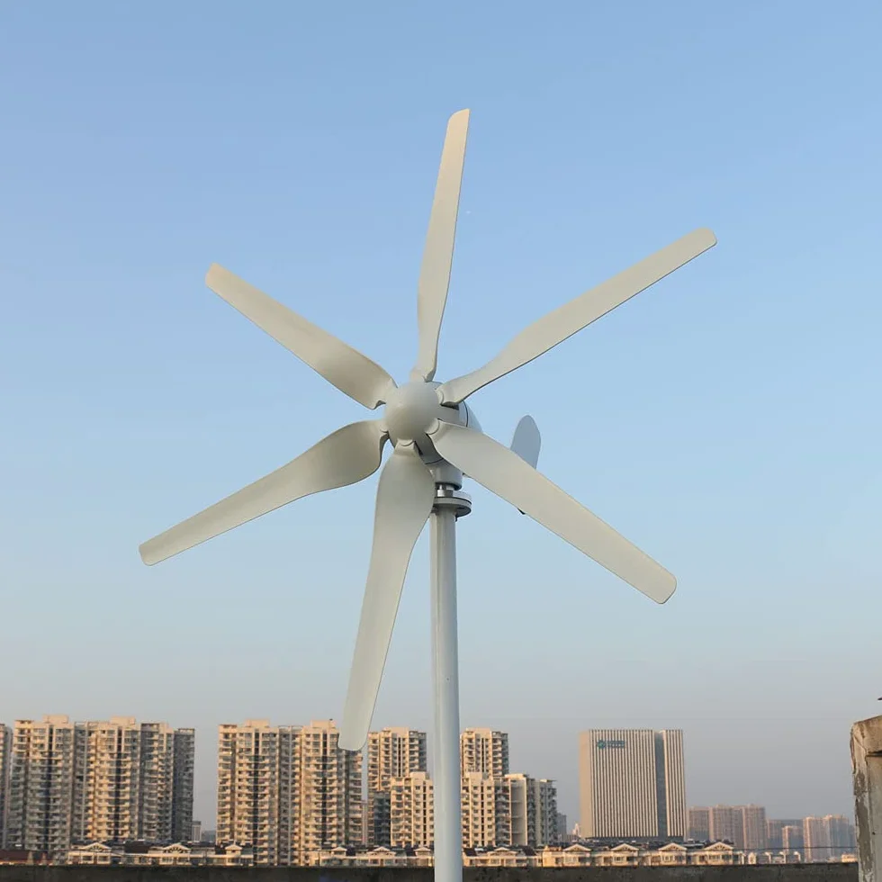 800W Generador de Turbina Eólica, 12V 24V Aerogeneradores 3 palas con mppt Controlador de viento Kit para carga marina doméstica (24, Voltios)