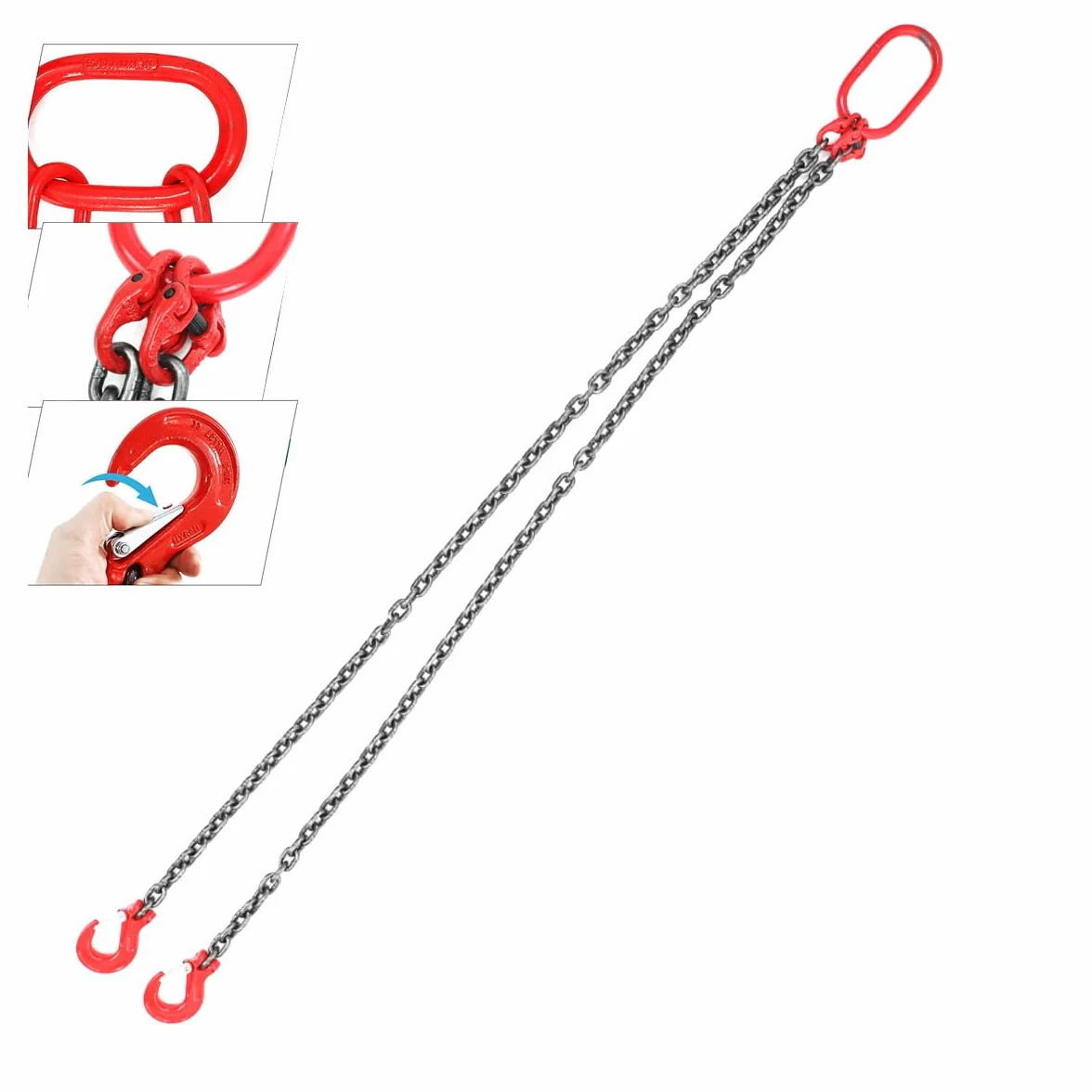 Cadena de Carga G80 MN 1.5 m 2 hebras 3T/6614LBS Eslinga de Elevación