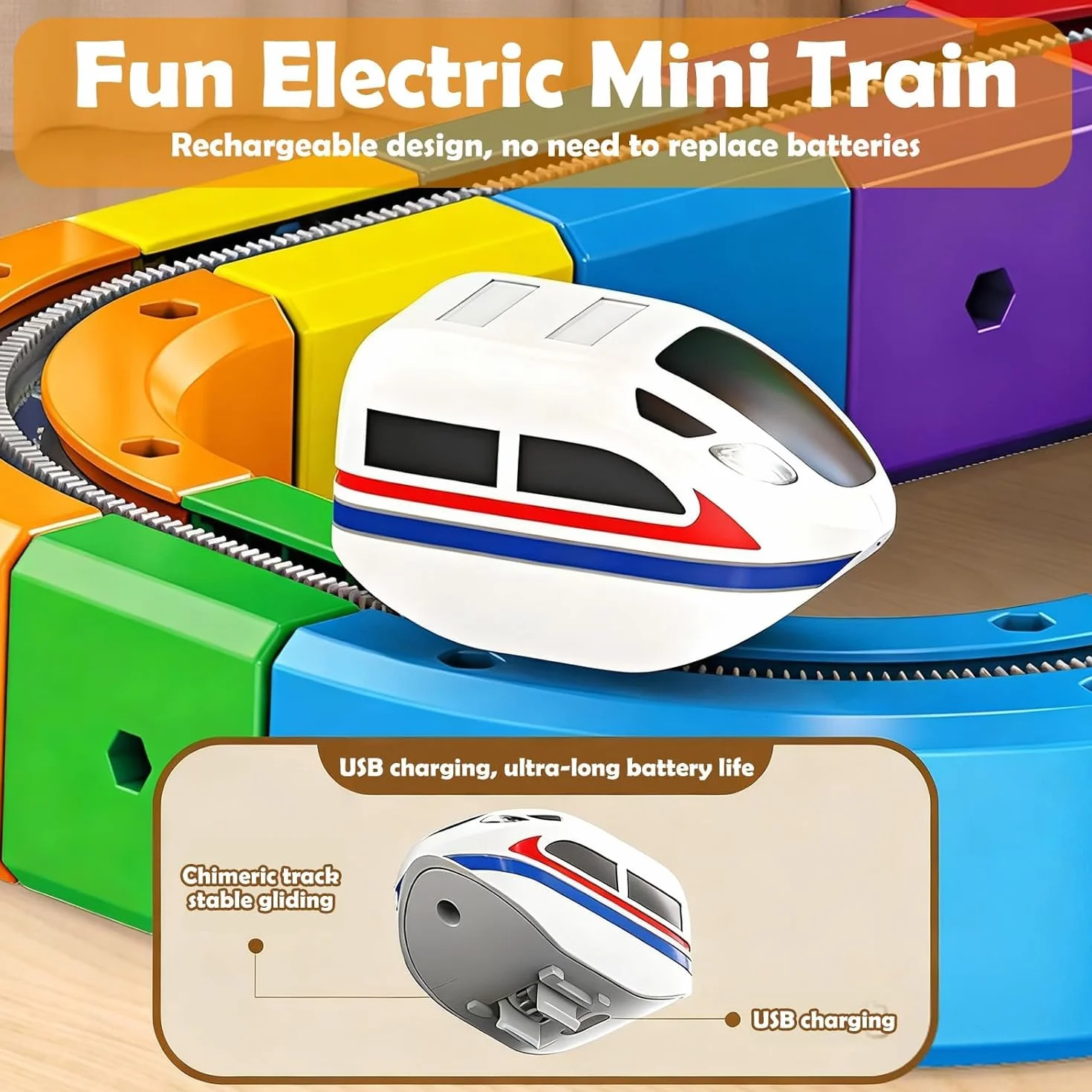 Clickrail Electric Train Set 81 Piezas Flexible Racing DIY Cube Track Block Gravity Defying 3D Layouts Imán Ferrocarril Magic Rail Block Juguete Regalo Niños