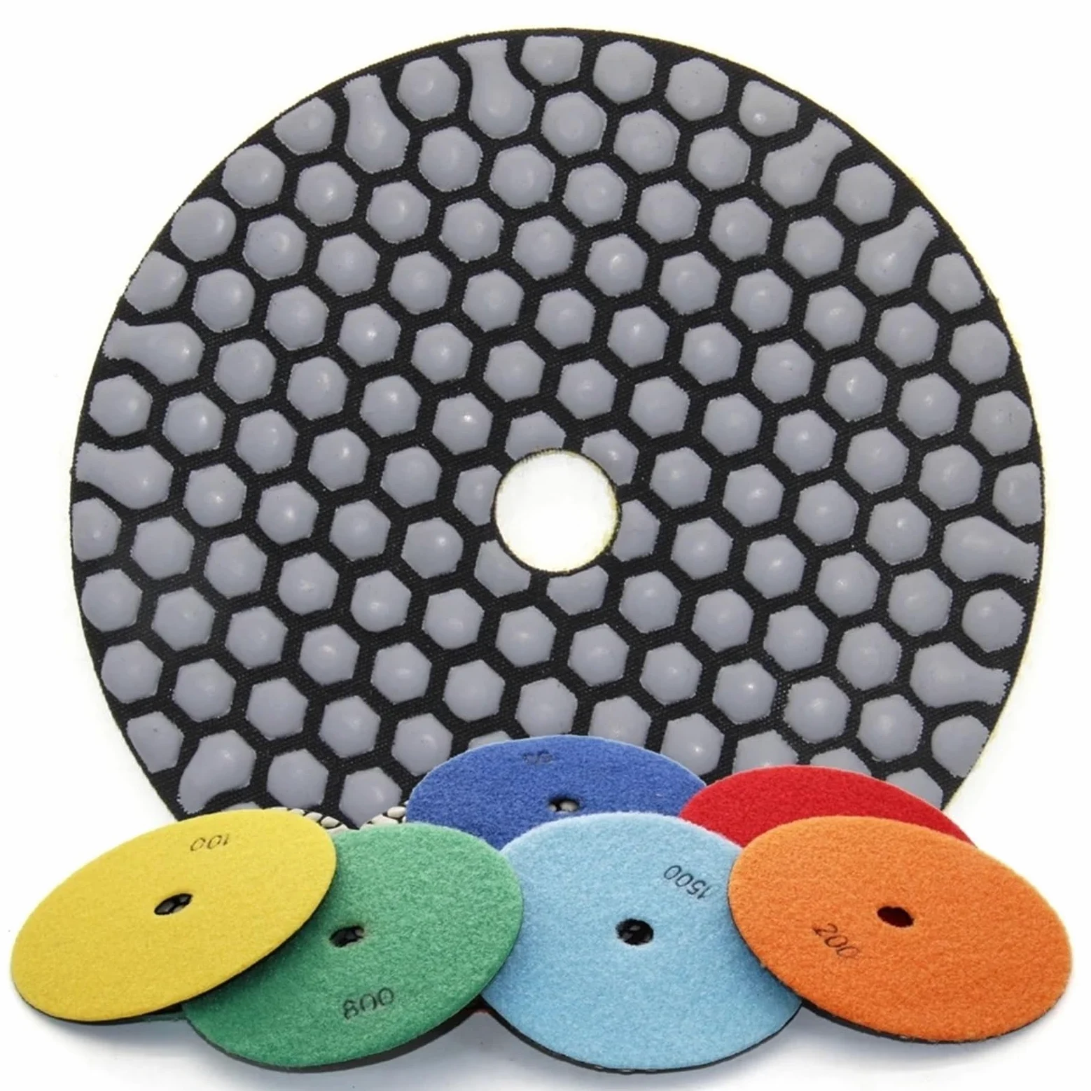 Ruedas de Pulido, Discos de Aletas Almohadilla de Pulido en Seco de Diamante de 150 Mm Disco de Pulido de Resina Herramienta de Pulido de Granito de Mármol/a/2Pcs G200