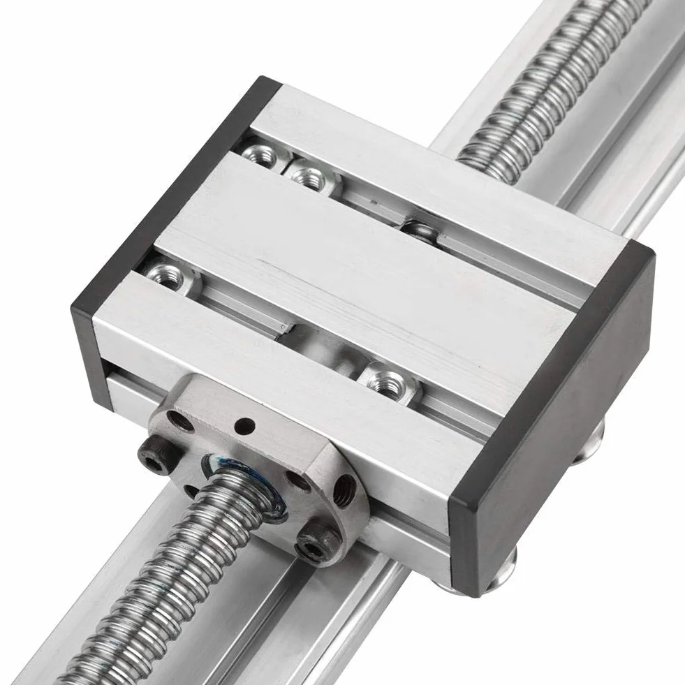 Akozon Tornillo de bola automático CNC Corredera de deslizamiento Actuador de etapa larga Guía de mesa Aluminio 400 mm