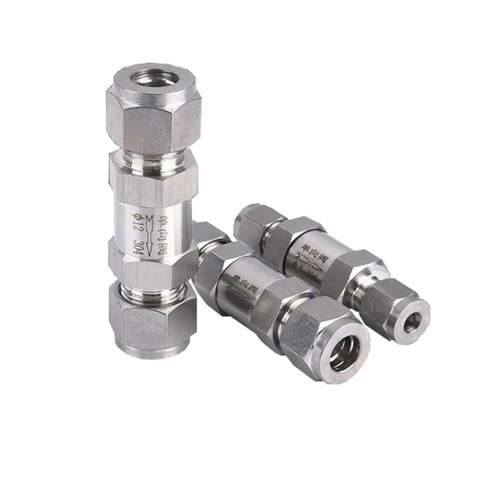 Válvula unidireccional de acero inoxidable 304 con tubo de diámetro exterior de 1/8, 1/4, 3/8 y 1/2 pulgadas, válvula de retención antirretorno, 1 unidad(18mm)