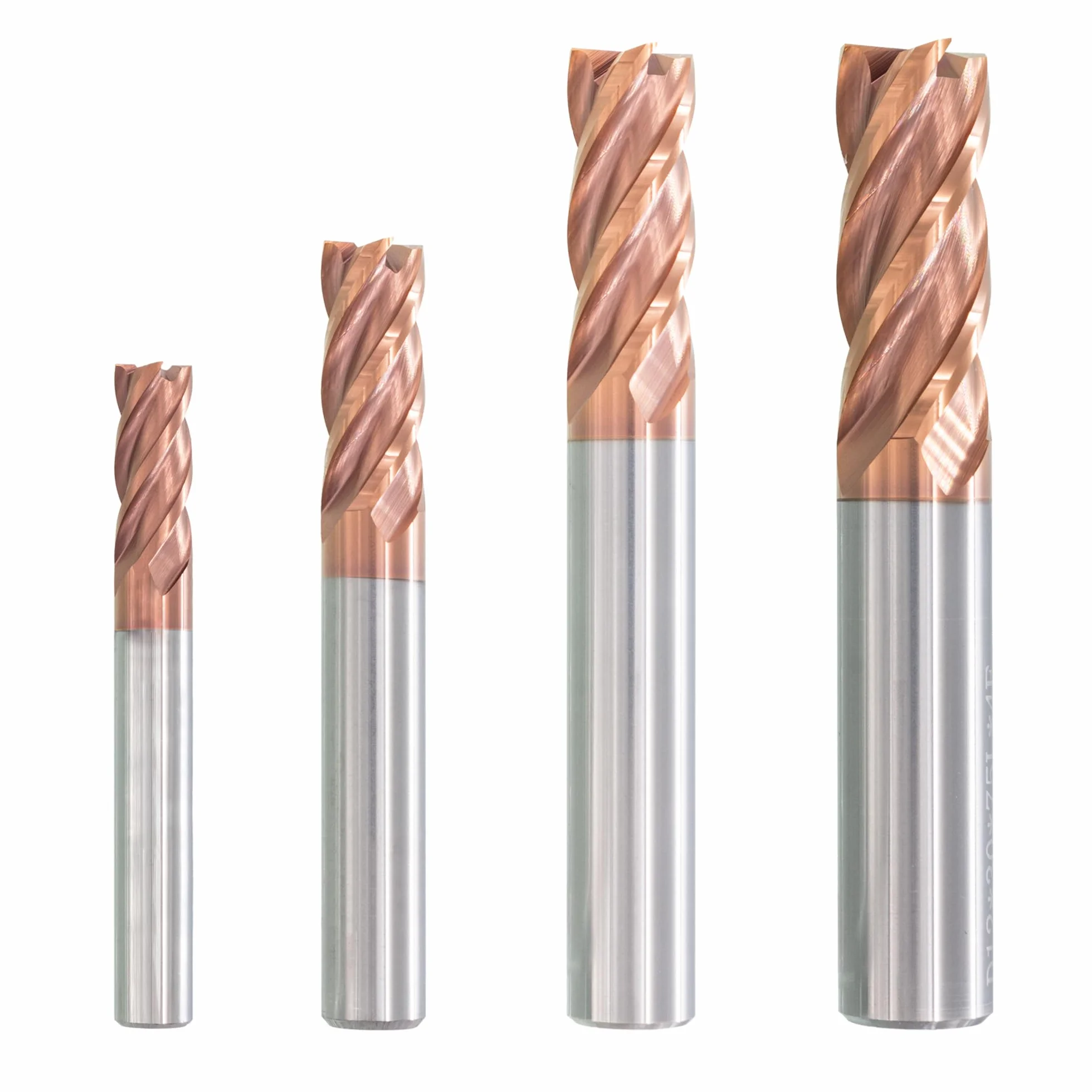 TJR Juego de 4 cortadores de carburo de tungsteno Uni Mill (6/8/10/12 mm) – Fresa de carburo de micrograno con revestimiento TiAlN para acero, acero inoxidable, hierro fundido, fresado CNC, corte de