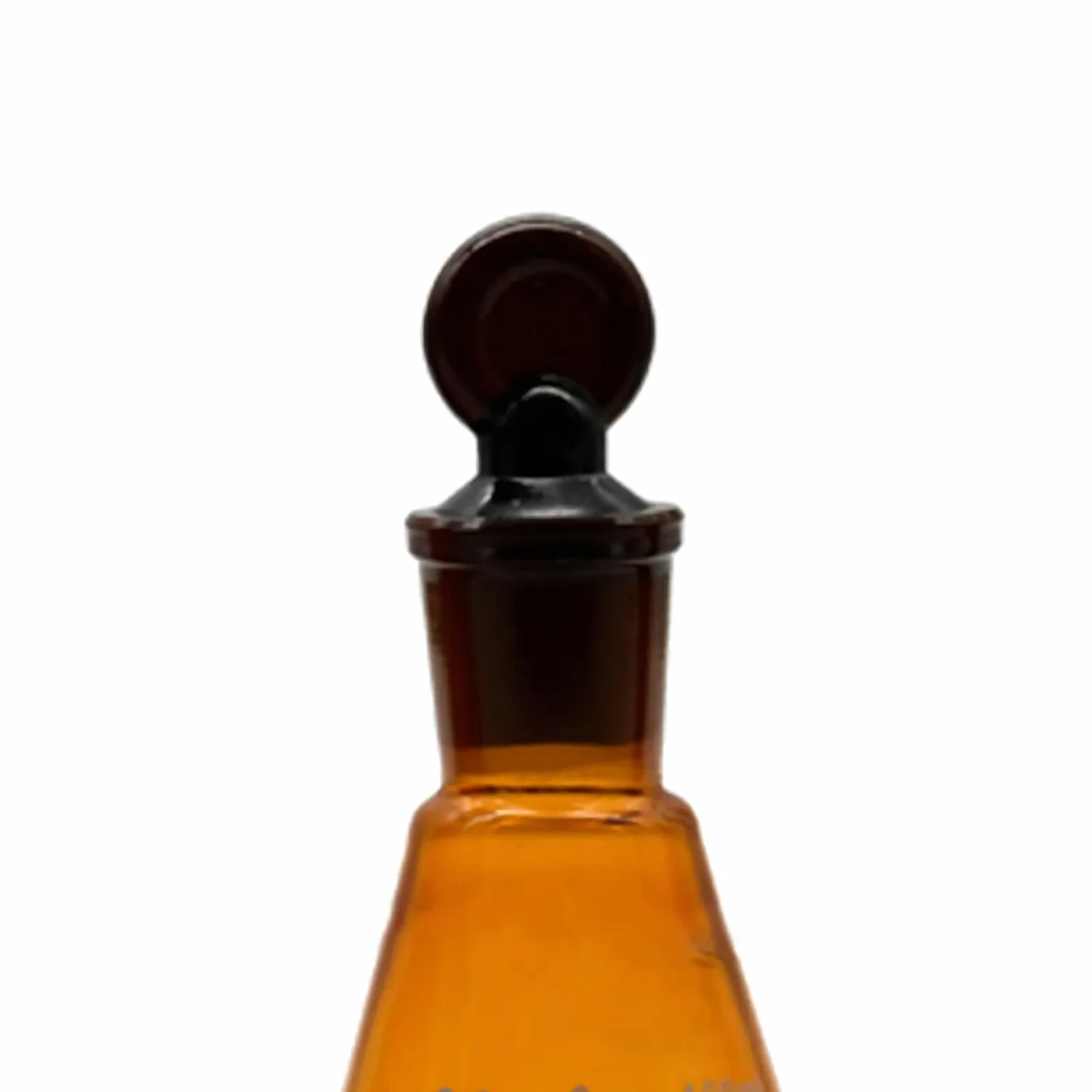 Matraz Erlenmeyer de vidrio, matraz de laboratorio ámbar, vaso triangular de boca de molienda con tapón, cristalería graduada, para experimentos científicos 500 ml (250 ml)