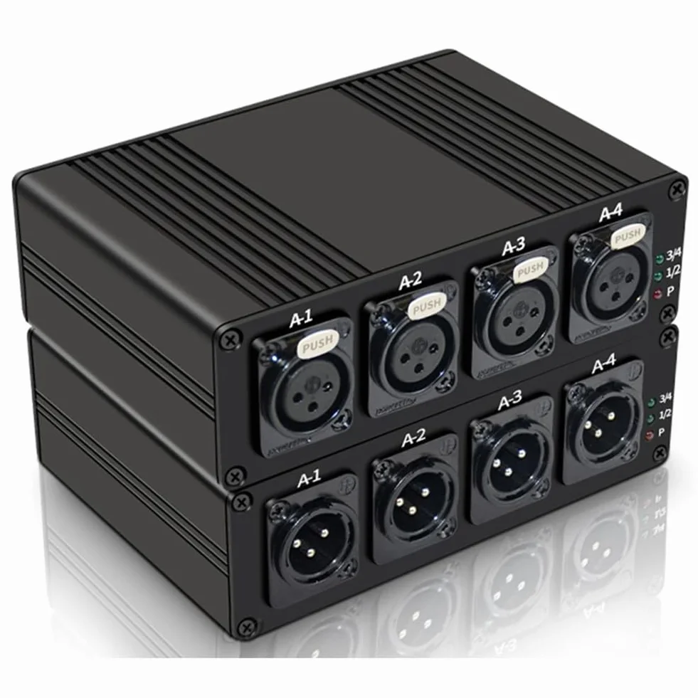 Extensor de Fibra óPtica de Audio XLR de 4 Canales a TravéS de Fibra óPtica SC hasta 20 Km Extensor de Audio Balanceado XLR Enchufe de la UE
