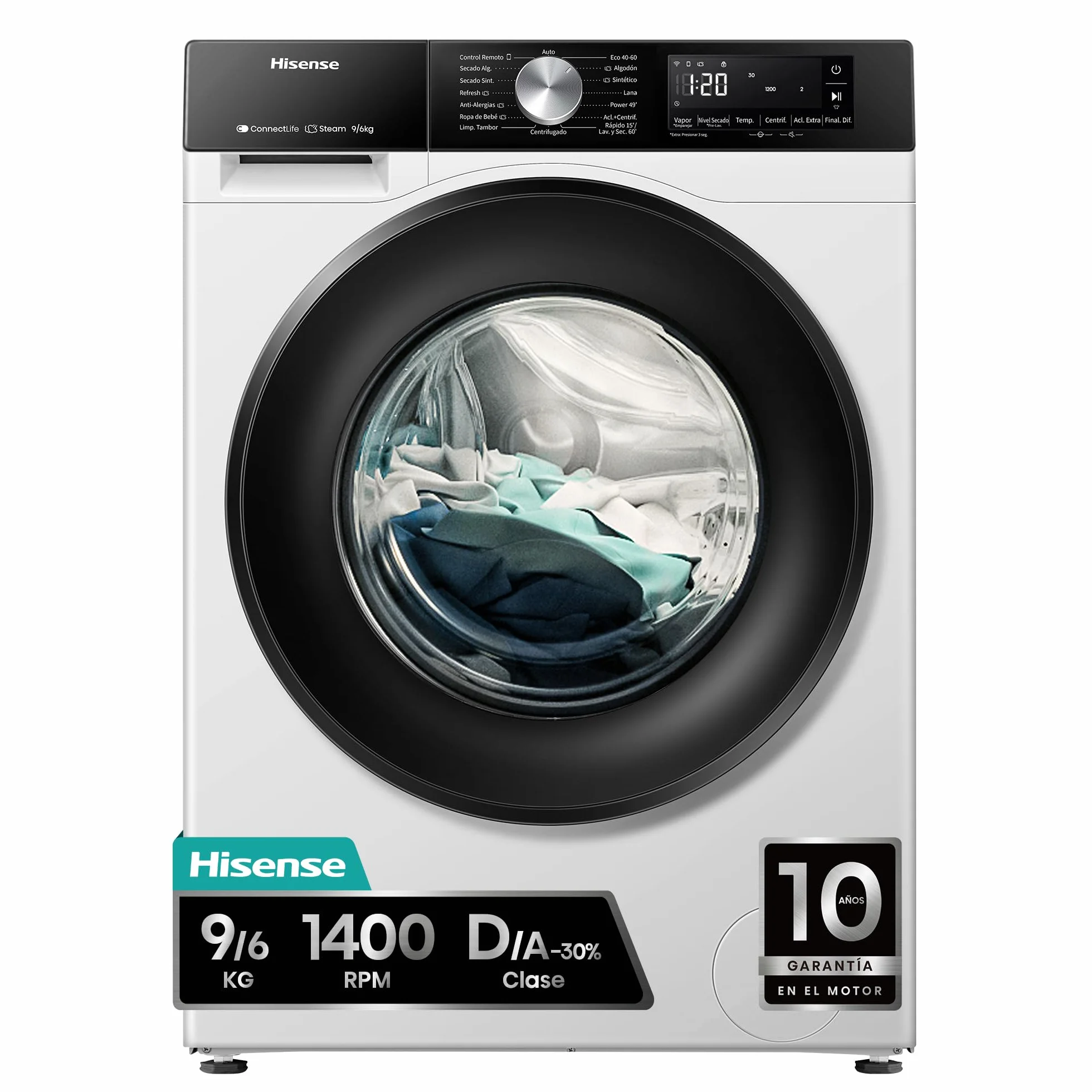 Hisense Lavadora Secadora 9/6Kg 1400 RPM 60cm 15 Programas Inverter Serie 3S