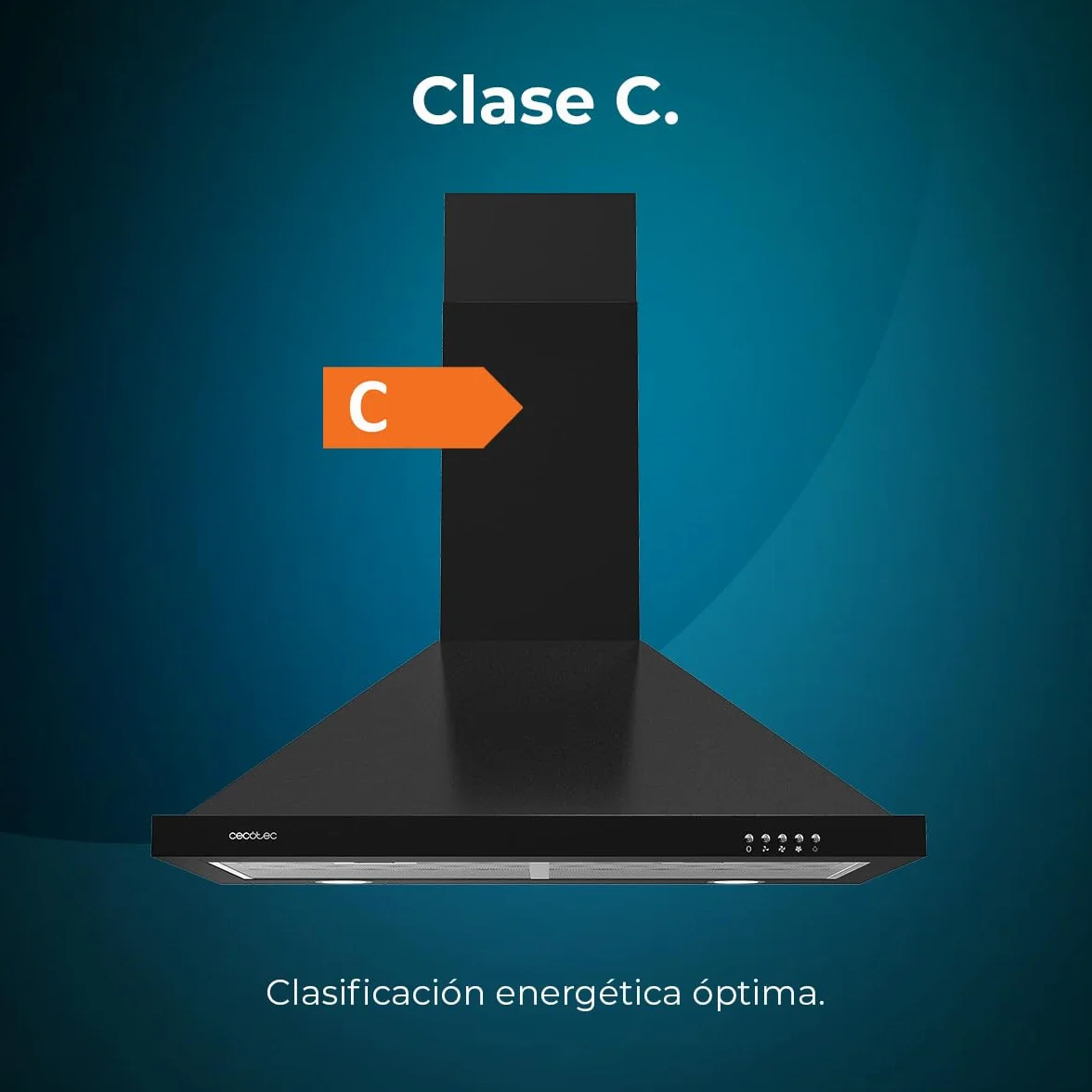 Cecotec Campana Extractora Piramidal 60cm Bolero Flux PM 604300 Black 105W 430m3/h Control Mecánico 3 Niveles