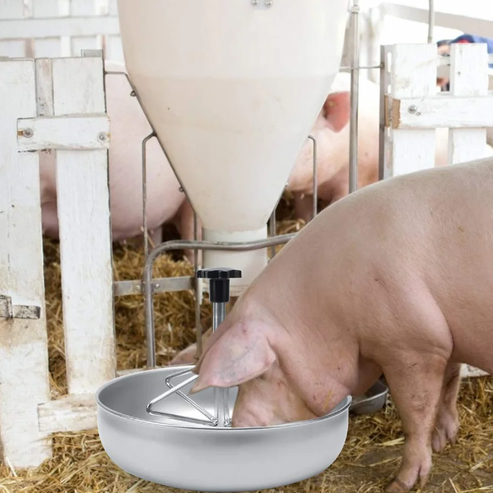 Comedero para cerdos, de acero inoxidable, con barra de surcos de plástico, para lechones, perros y gatos
