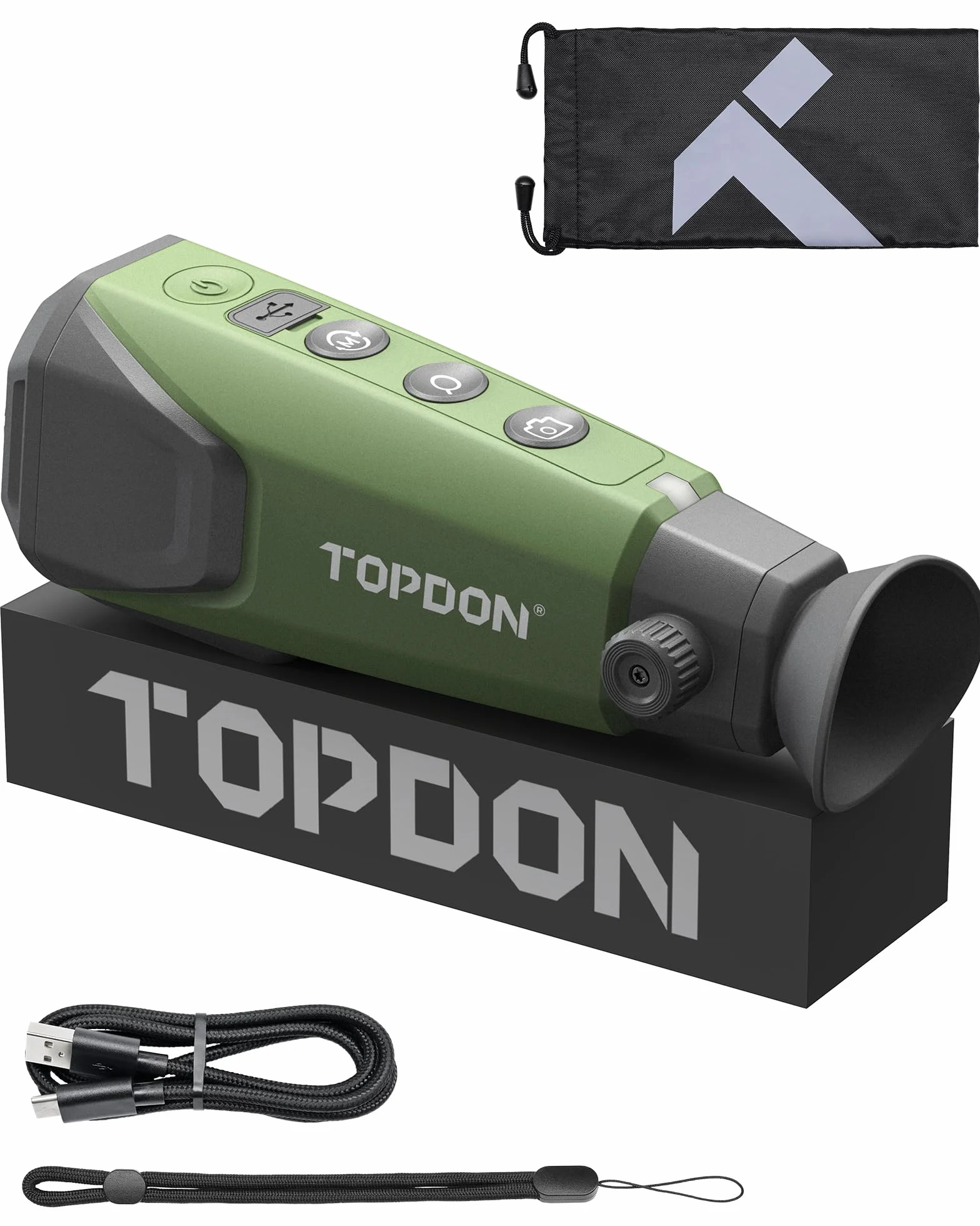 TOPDON Monocular termográfico TS004, 320x240 TISR Alta Resolución, 13 mm, 50 Hz, 32 GB de RAM, 11 Horas de batería, Ideal para exploración Nocturna al Aire Libre, observación de Fauna y Caza