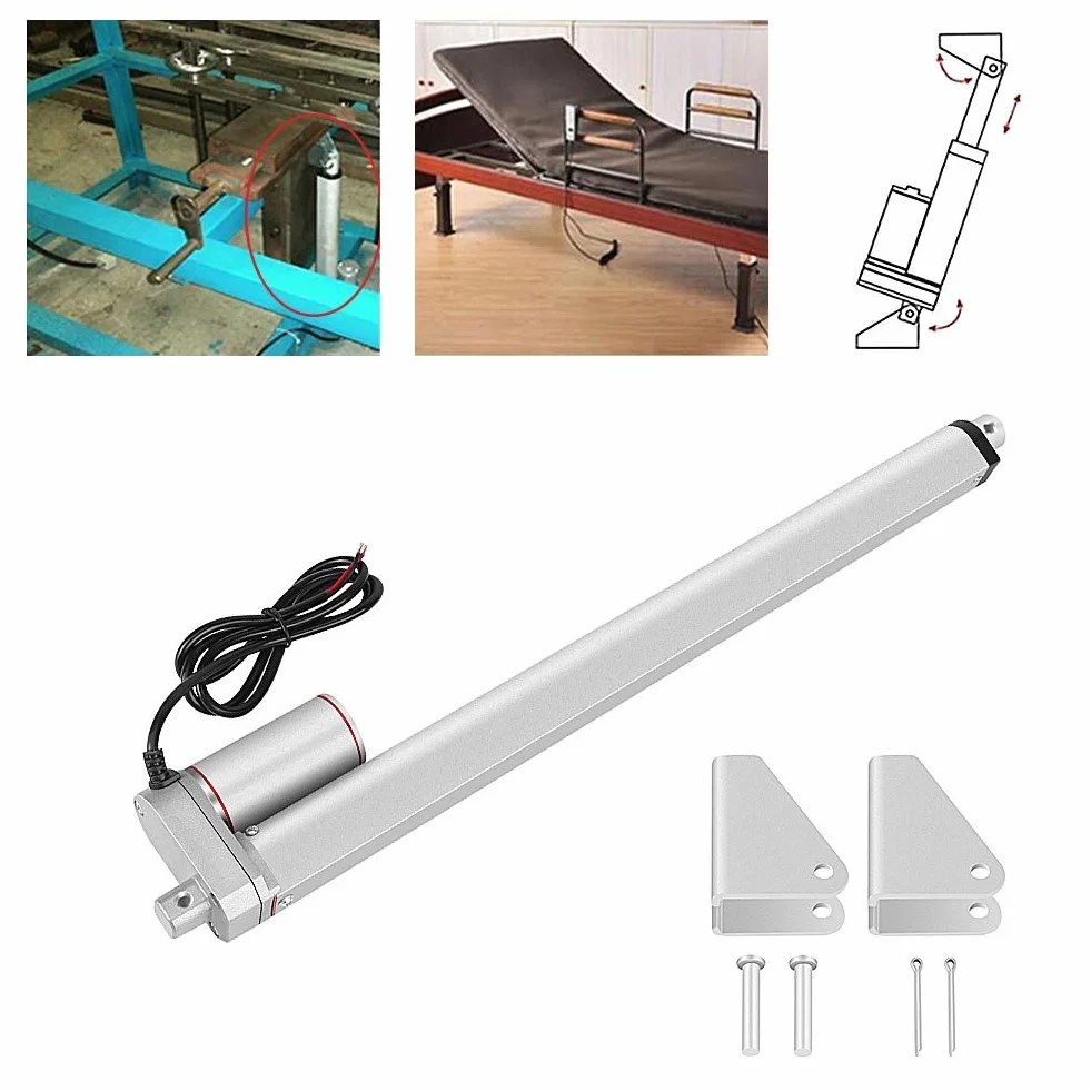 Actuador lineal de 350 mm, DC 24 V 750N Motor de actuador lineal de carrera eléctrica de línea recta para Auto Car RV Abridor de puerta eléctrico Vehículos Barcos TV Mesas elevadoras