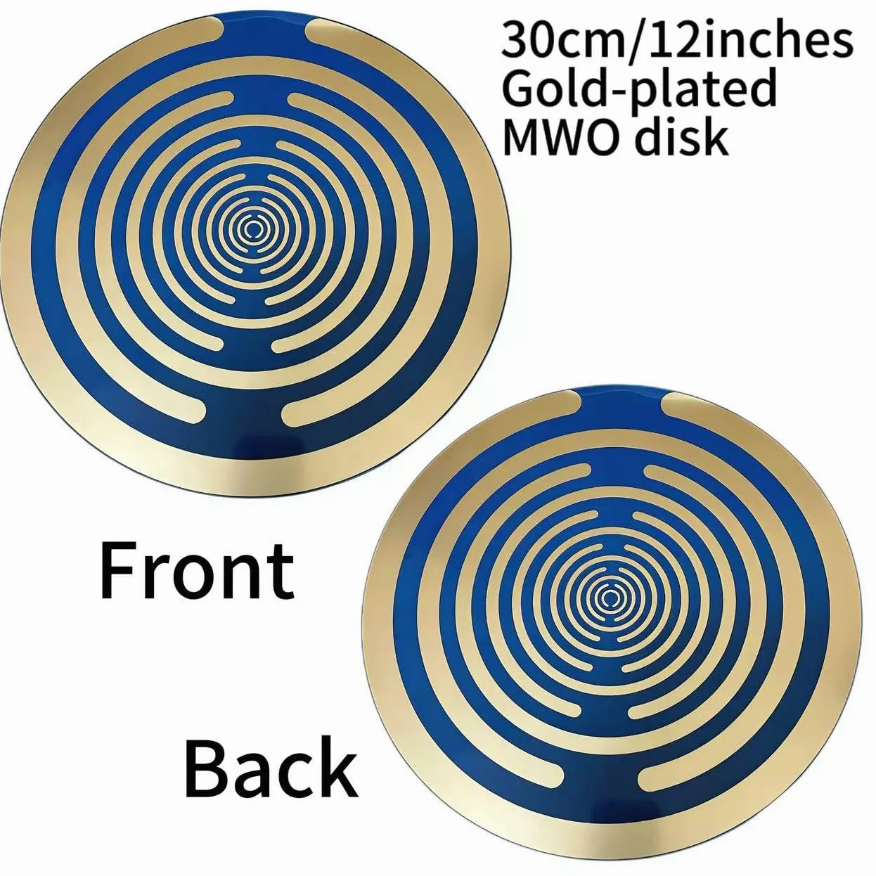 Lakhovsky MWO Disco de gran tamaño de 30 cm, oscilador multionda, bobina de cobre, mejora el diseño de cifrado, Azul, tamaño extragrande dorado Oro galvánico