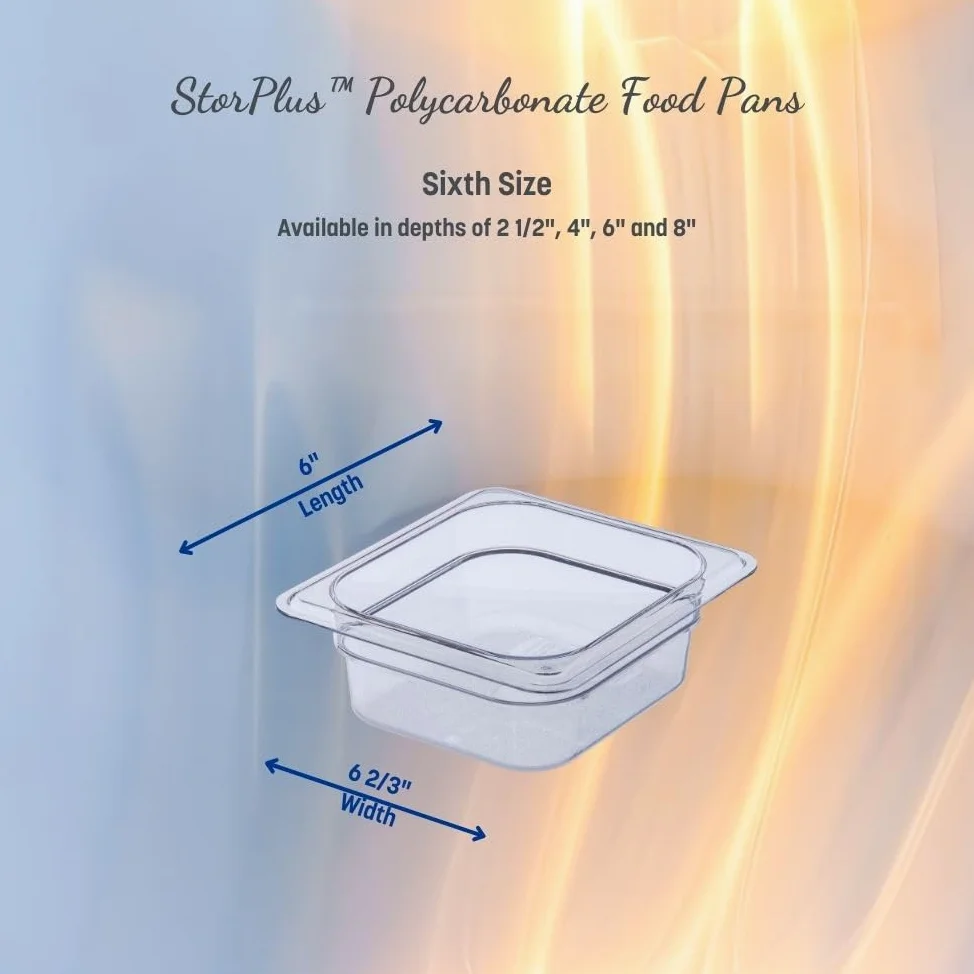 Carlisle 3068503 StorPlus - Sartén para alimentos (6 unidades, policarbonato, 6 cm de profundidad), color negro