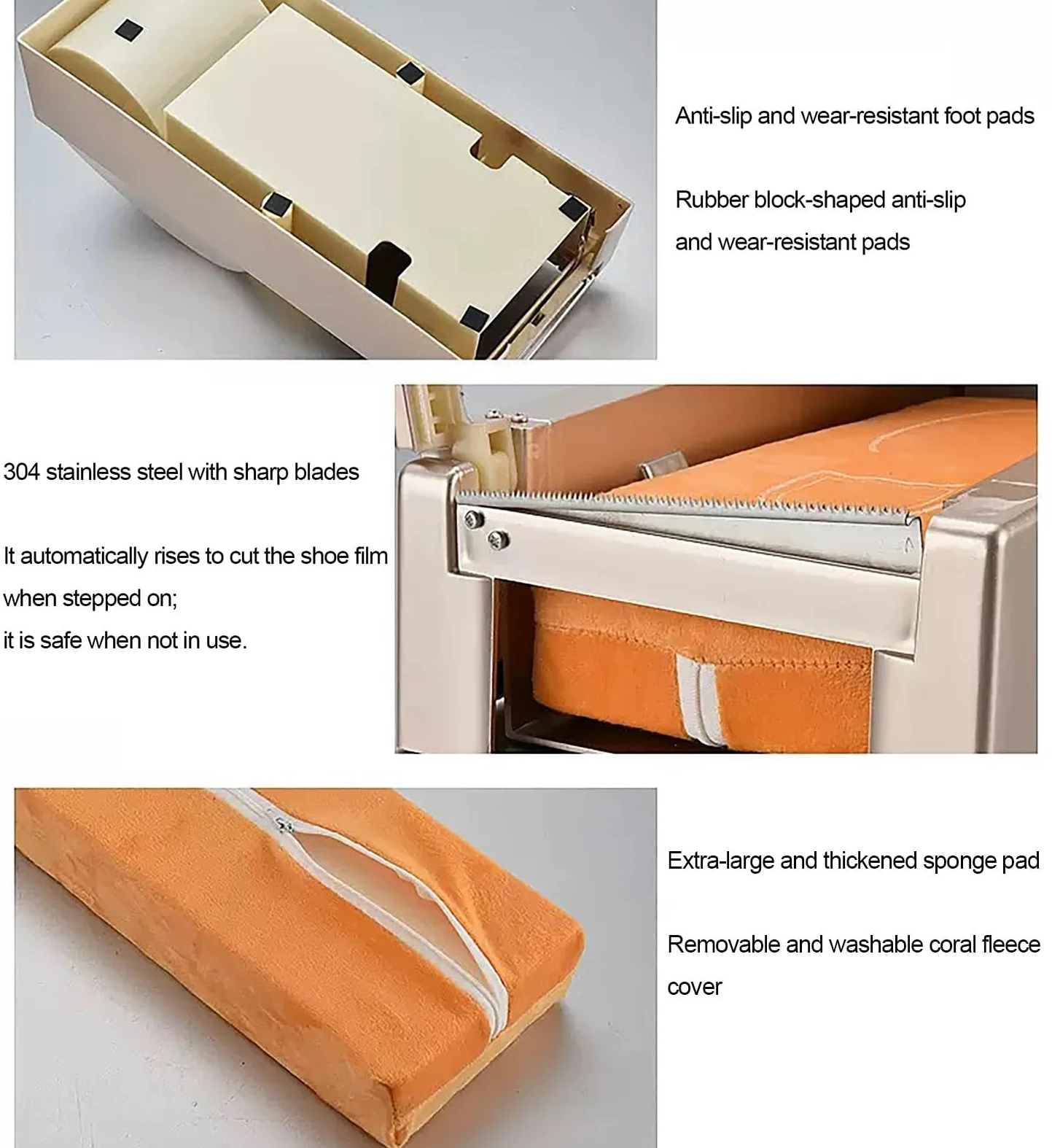 Dispensador AutomáTico de Cubrezapatos con Reposabrazos Desmontables y 3 Rollos de LáMinas Desechables para Calzado