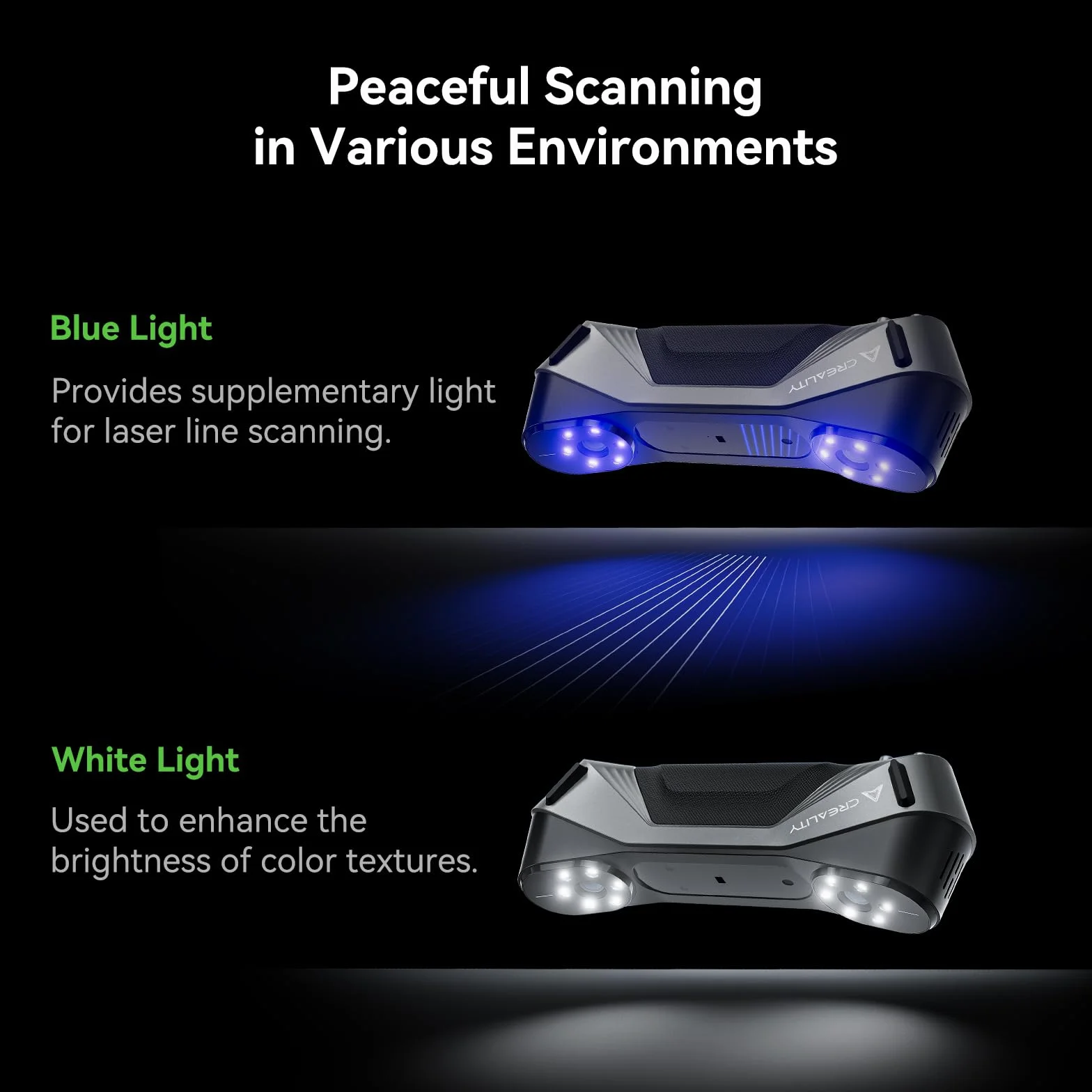 Creality CR-Scan Raptor 3D - Escáner Blu-ray industrial, seguimiento antivibración para objetos de 5 – 2000 mm, cuerpo y cara, escaneo a todo color, precisión de hasta 0,02 mm, velocidad de 60 fps