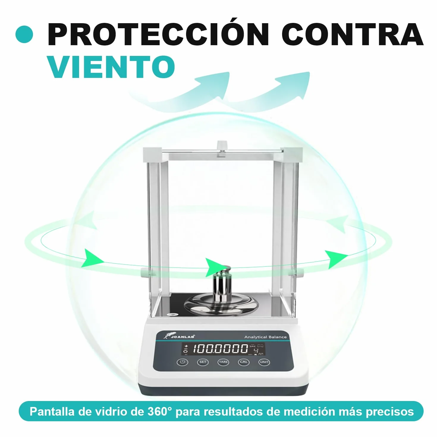 JOANLAB Balanza Analítica 120g x 0.1mg, Báscula de Laboratorio Profesional con Calibración Externa, Precisión 0.0001g para Laboratorio, Joyería(FA1204)