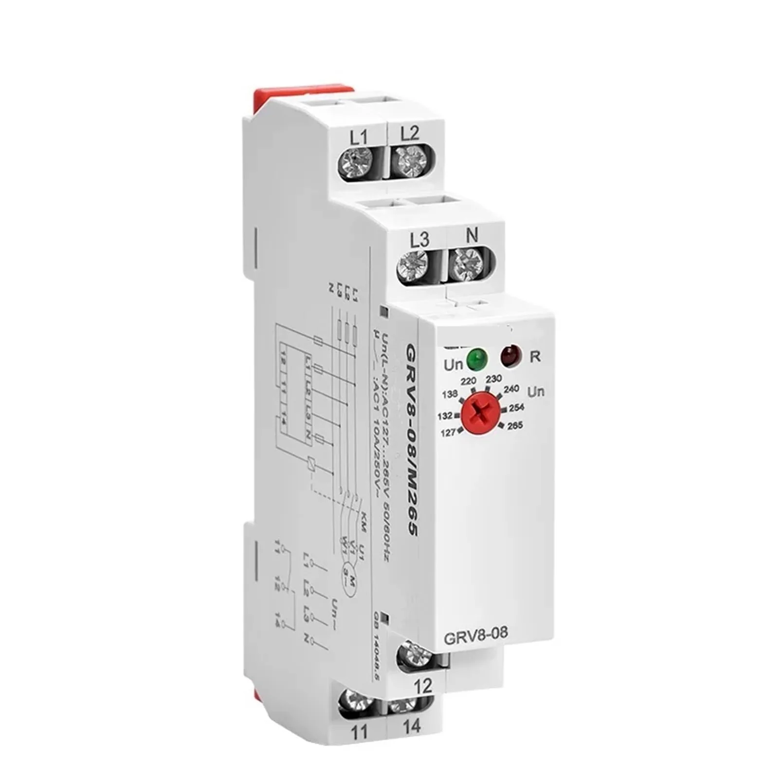 GRV8-08 Relé de sobretensión y subtensión, fallo de fase, secuencia de fase, relé de Control de asimetría, 1 Uds. (Size : GRV8-08D M460)