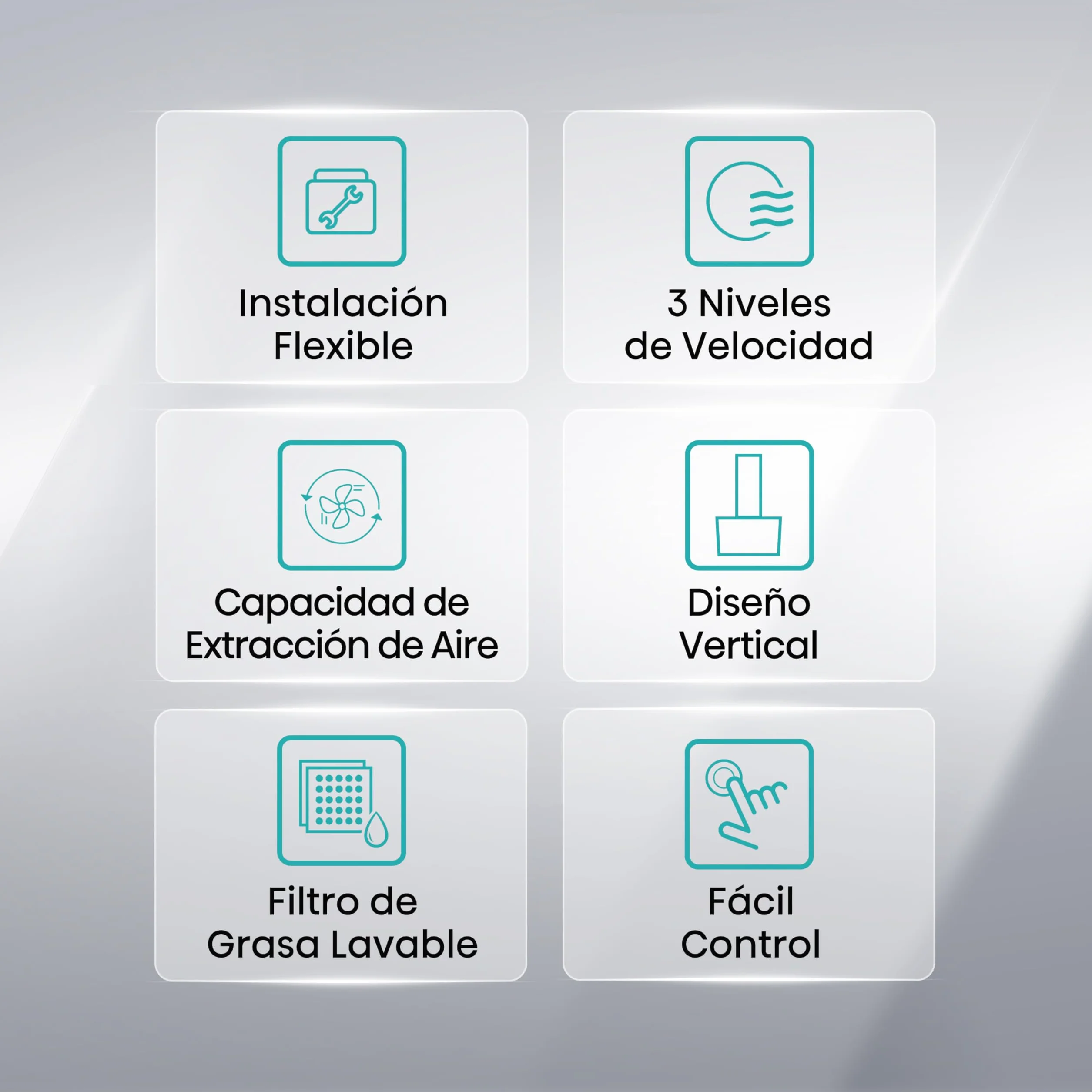 Hisense Campana Decorativa 60 cm 650 m³/h LED Filtro de Aluminio