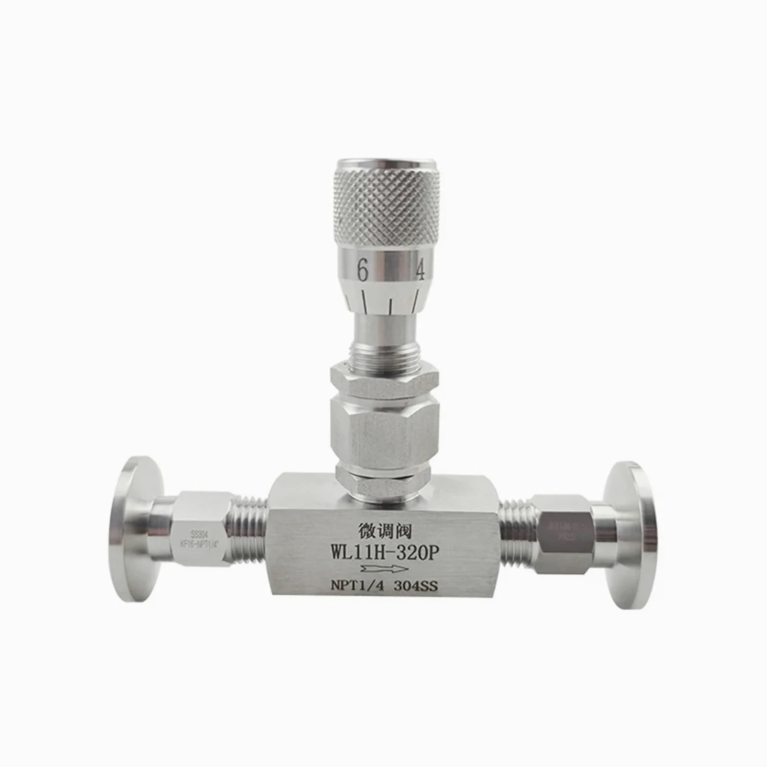 Válvula de aguja de vacío KF16 KF25 KF40 KF50, controlador de válvula reguladora de flujo de microdosificación(KF40)