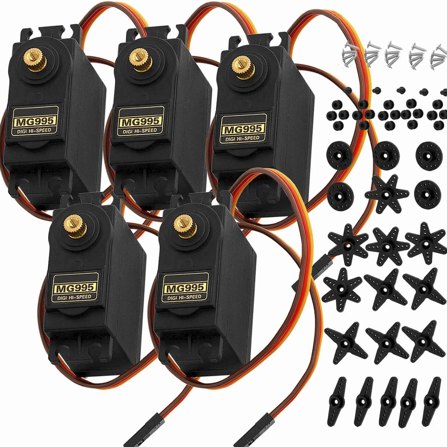 AZDelivery 3 x MG995 Micro Digital Servo Motor para RC Robot Avión Helicóptero Compatible con Arduino
