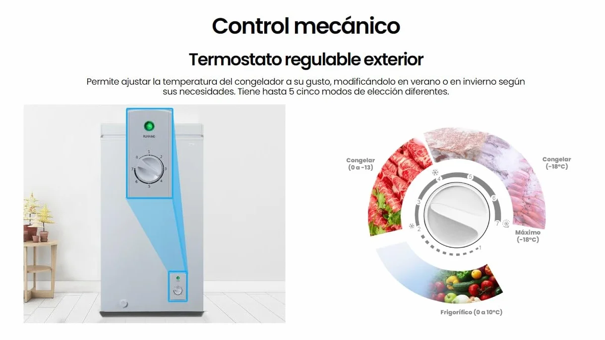 Congelador Horizontal Infiniton CH-A78B 75L Sistema Dual Clase E Blanco