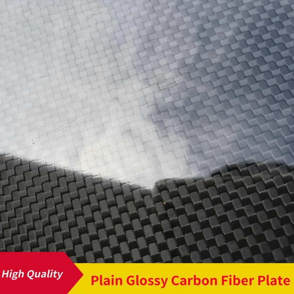 3K Fibra de Carbono Placa de Fibra de Carbono Planeado Placa de Placa de Placa Brillante Tejido Marco Laminado Puro para RC Drone Quadcopter,350mm x 400mm x 4mm