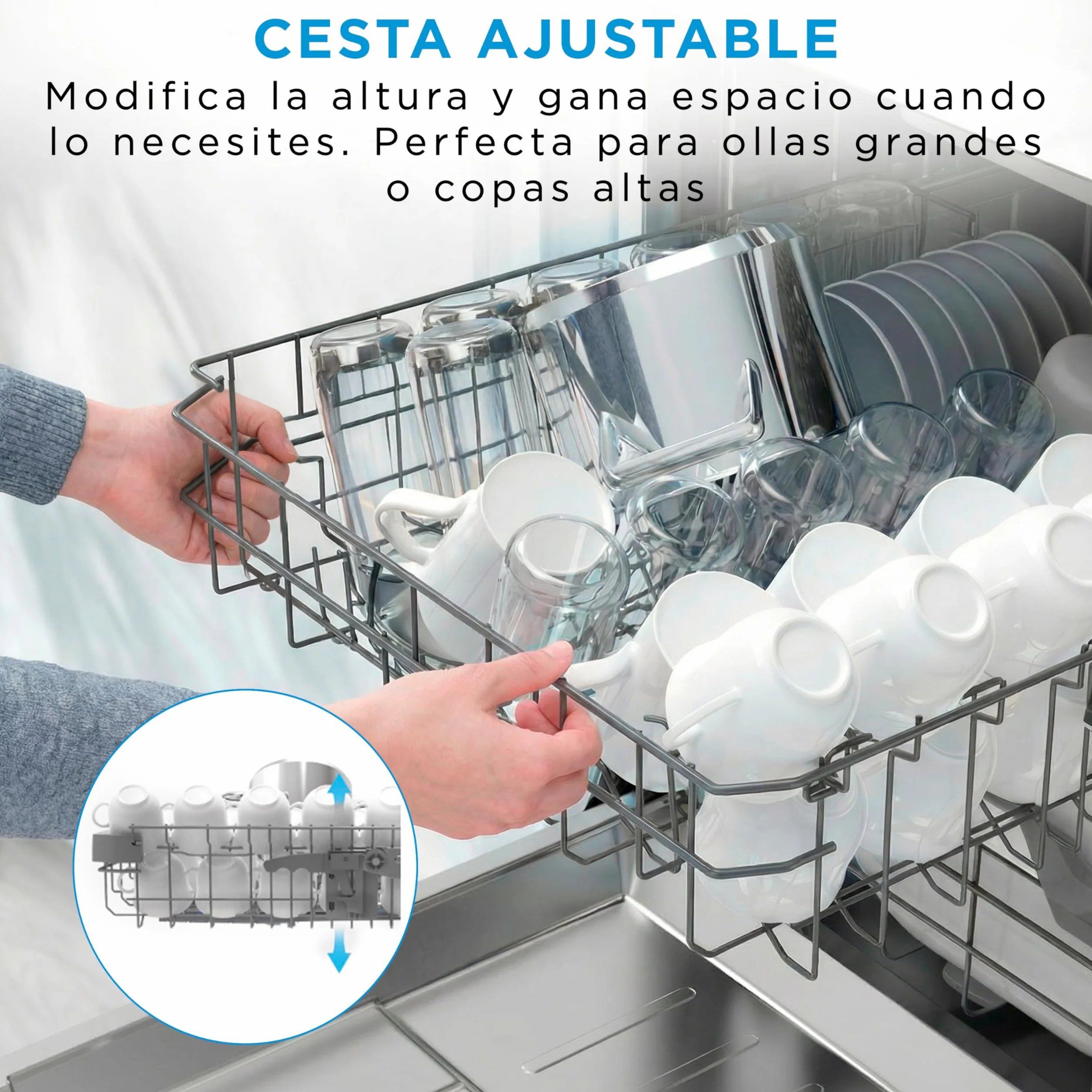 Midea Lavavajillas 60 cm Inox 14 servicios Libre instalación Compacto 10 Programas Filtro Antibacterias Programación Horaria
