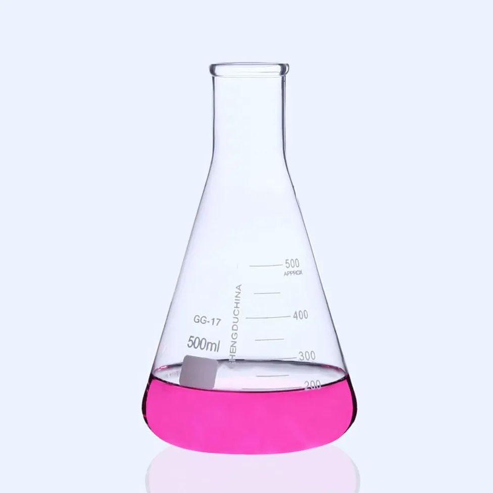 Frasco graduado de vidrio de boca ancha y estrecha, 50 100 250 500 1000ml, cristalería de laboratorio, experiencia química, GG-17(2000ml Small Port)