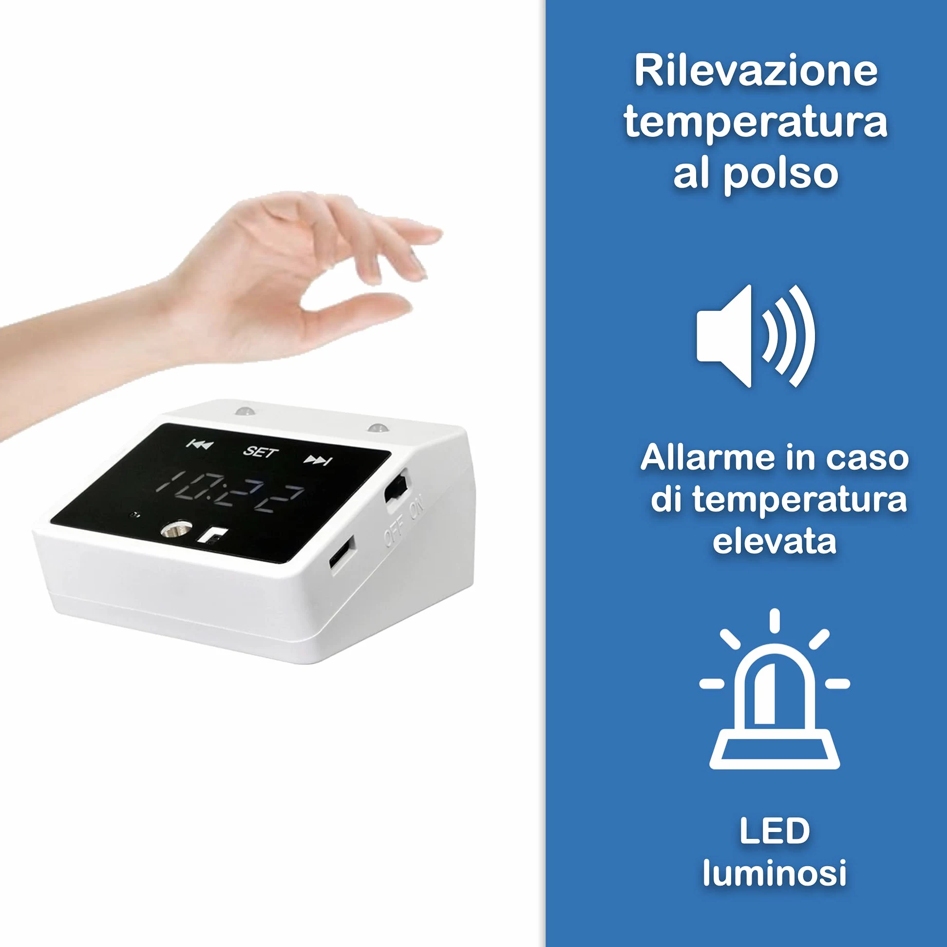 Termometro infrarrojos de mesa Gocciasana | Termometro digital de muñeca | Termómetro digital profesional alta precisión