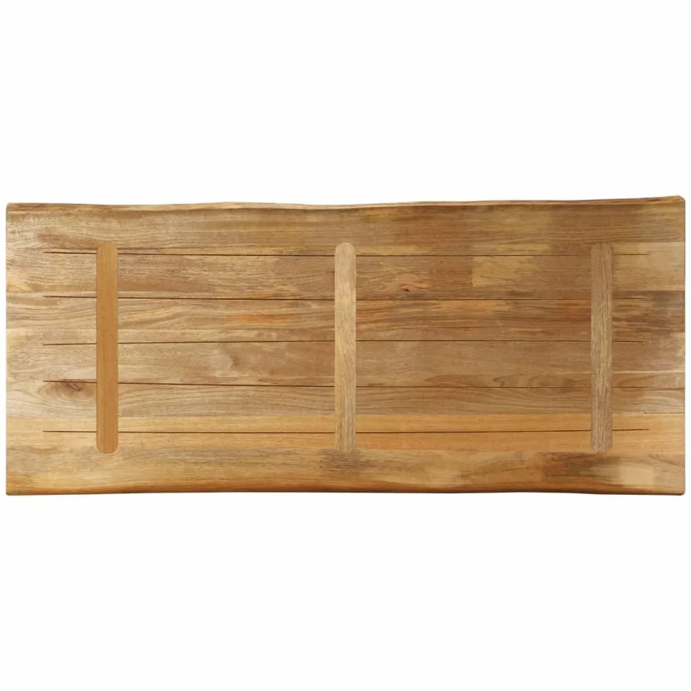 vidaXL Tablero de Mesa Borde Natural Madera Maciza Mango 140x60x2,5 cm, Superficie de Mesa, Tablero de Mesa de Madera, Tablero de reemplazo