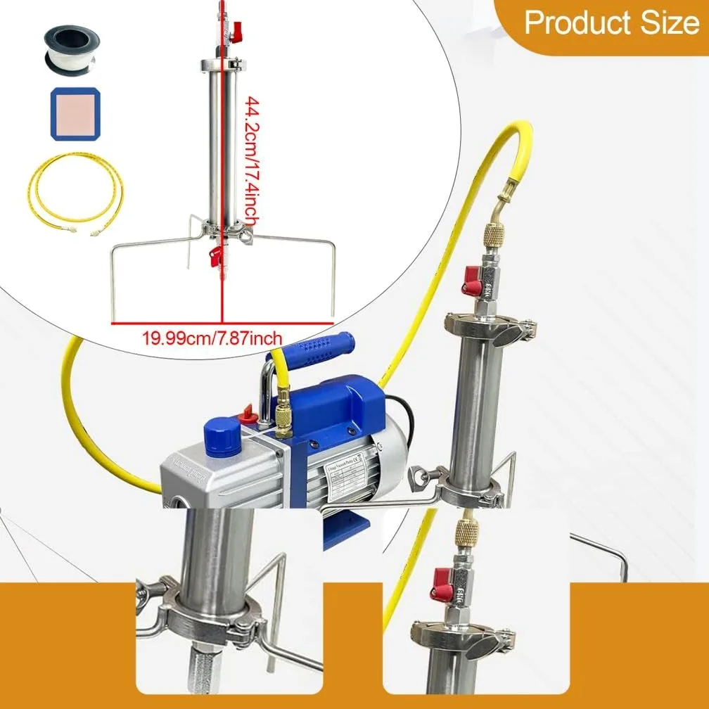 Tubo Vacío Acero Inoxidable Con Trípode 90G | capacidad 90g, acero pulido, facil limpieza, extraccion eficiente