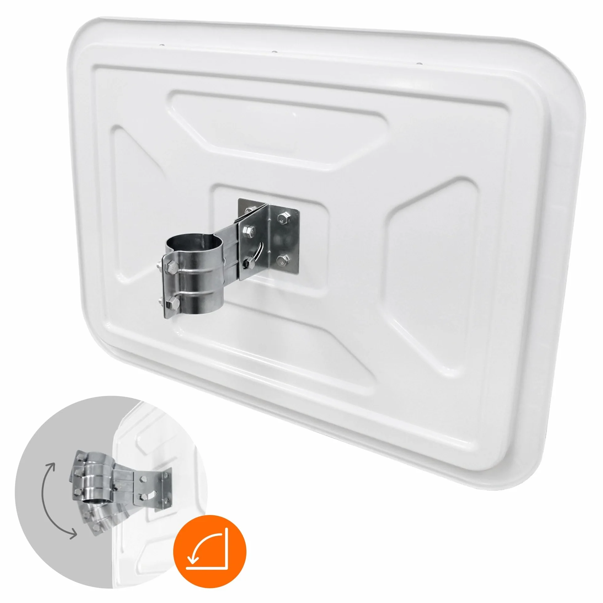 ECD Germany Espejo de tráfico rectangular cristal convexo de 60 x 80 cm con reflectores - Incluye soporte - Material de plástico ABS - blanco-rojo - Luna de seguridad de vigilancia observación cruce