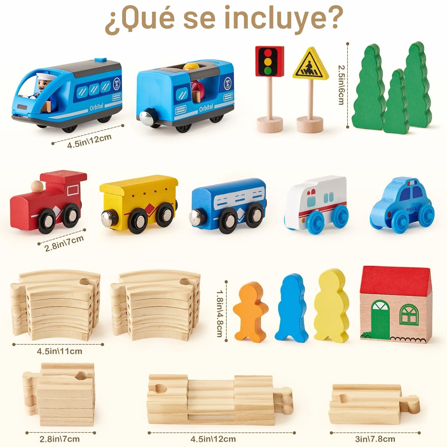 Atoylink Trenes de Juguetes Magnéticos de Madera con Tren Eléctrico, Pistas de Madera para Niños 3-7 Años