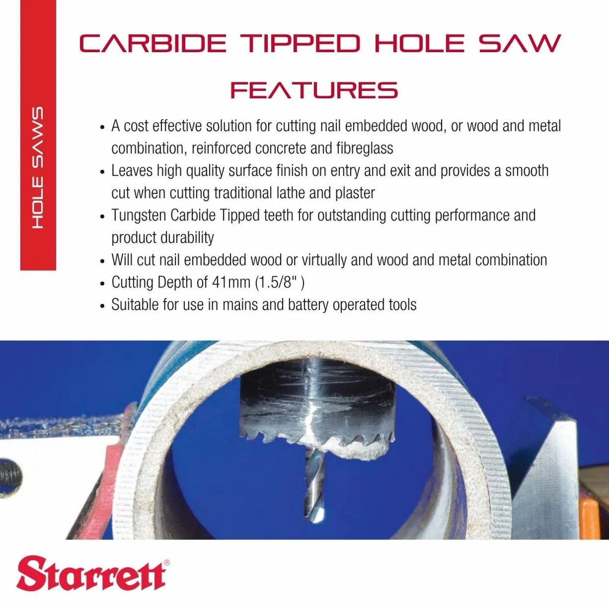 Starrett CTHS-20-01 Carbide Tipper Hole Saw 1-1/4" (32mm)