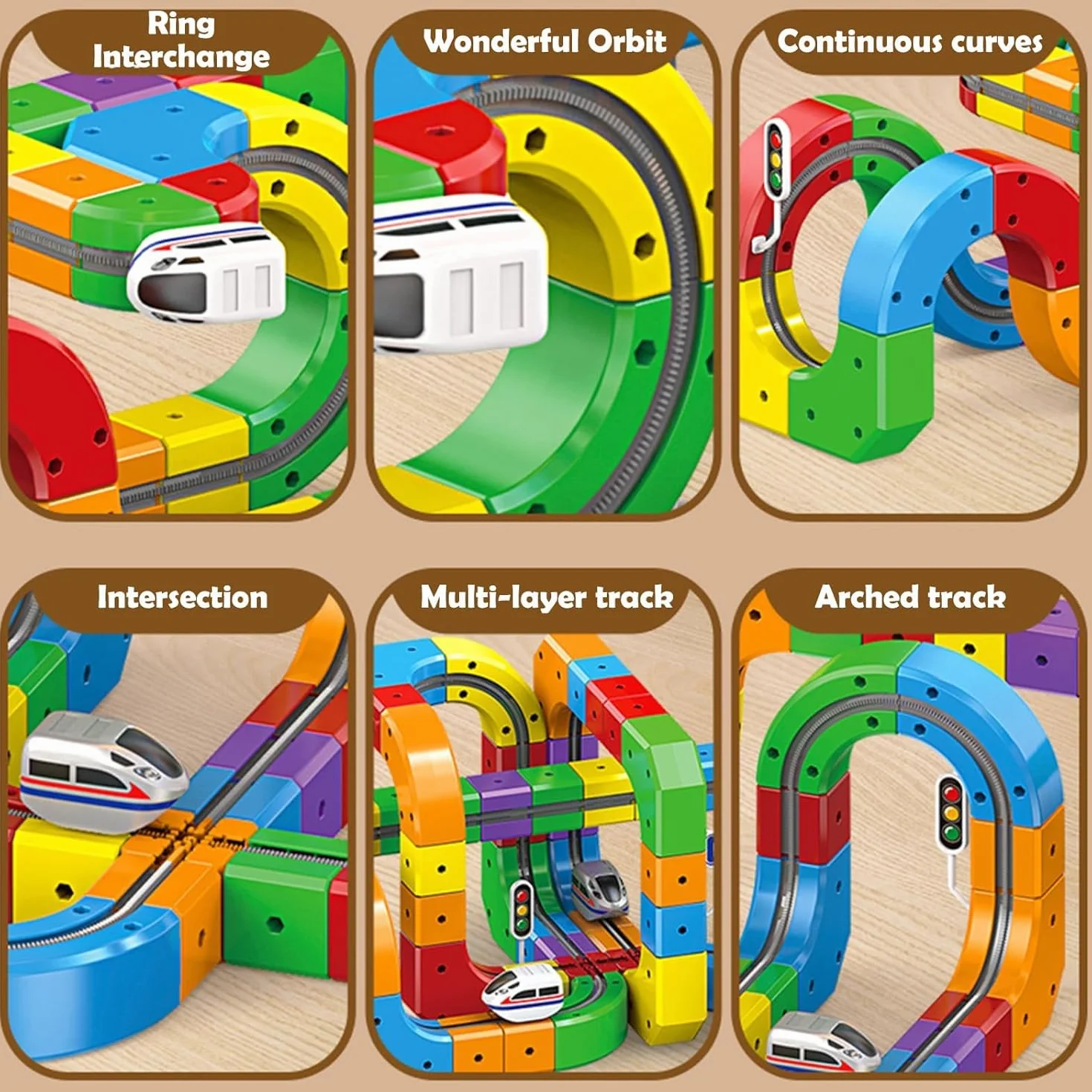 Clickrail Electric Train Set 81 Piezas Flexible Racing DIY Cube Track Block Gravity Defying 3D Layouts Imán Ferrocarril Magic Rail Block Juguete Regalo Niños