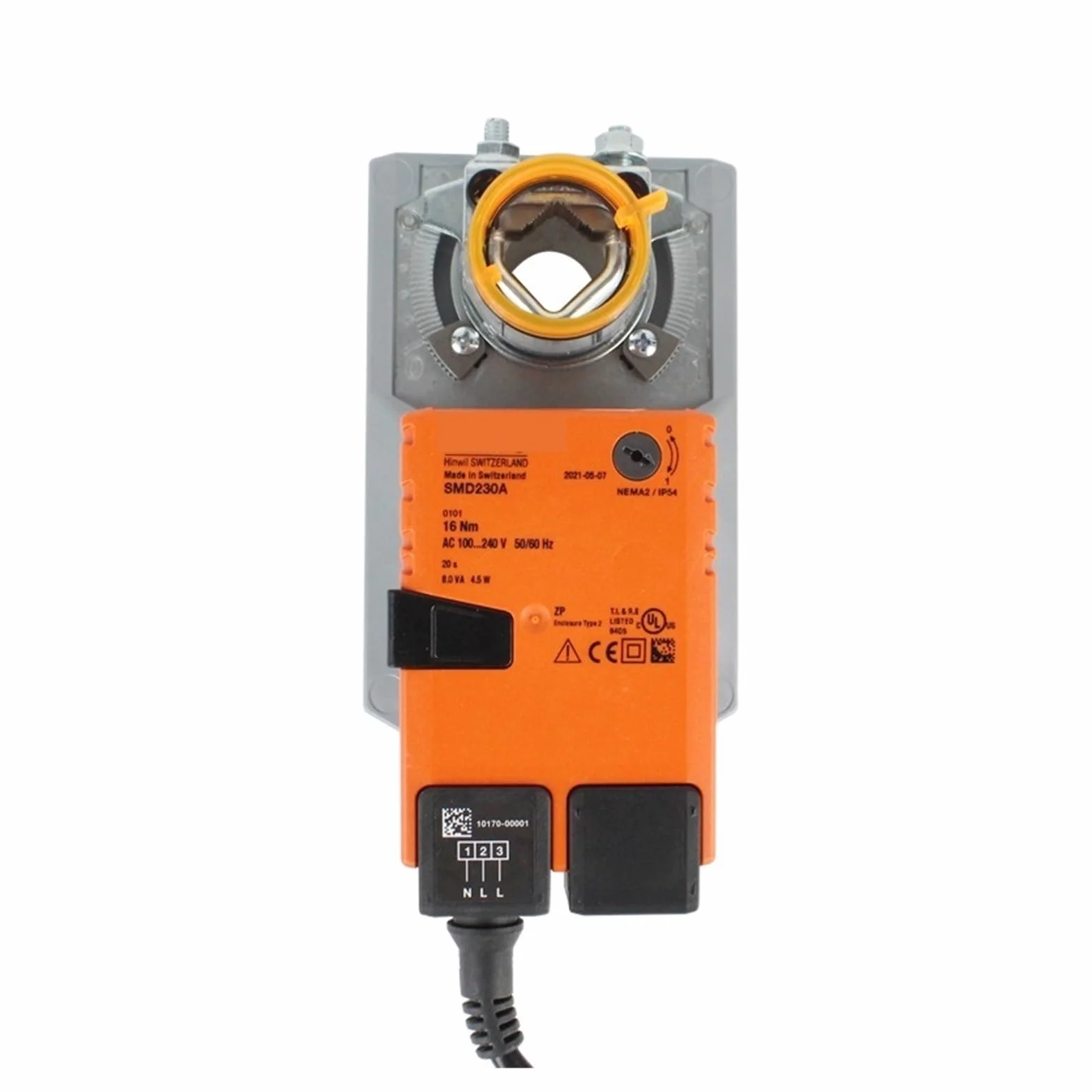 Actuador de Amortiguador de Apertura y Cierre rápido SMD230A 16NM AC230V for Ajustar amortiguadores en instalaciones técnicas de construcción