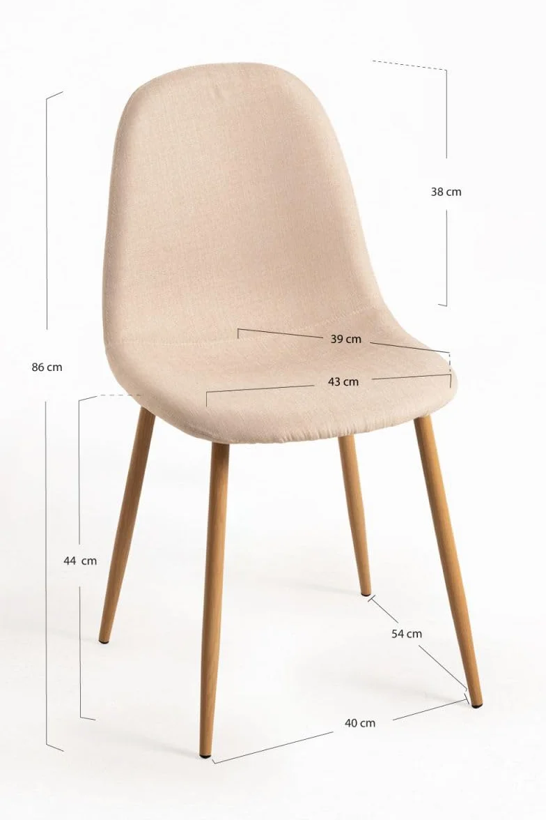 Regalos Miguel - Packs Sillas Comedor - Pack 4 Sillas Teok Tela - Beige