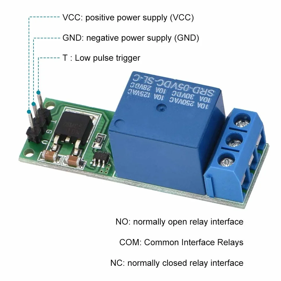 Mini tablero de disparo de 6-24 V, módulo de relé de pestillo abatible, interruptor de bloqueo automático biestable, disparador de pulso bajo
