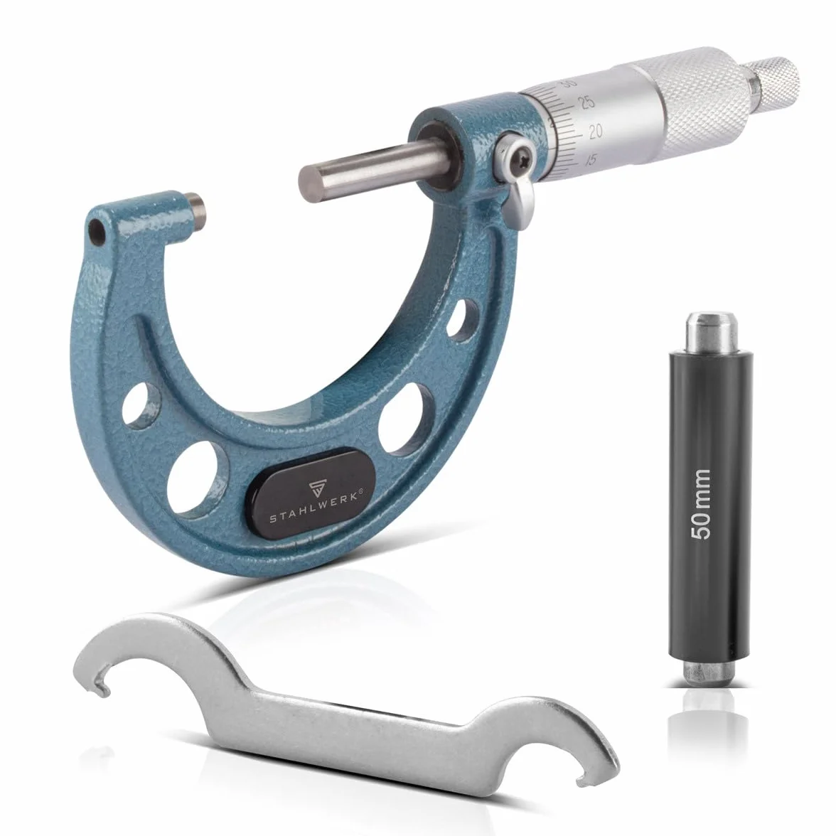 Micrómetro de exteriores STAHLWERK con rango de medición 25-50 mm DIN 863 micrómetro/tornillo micrométrico