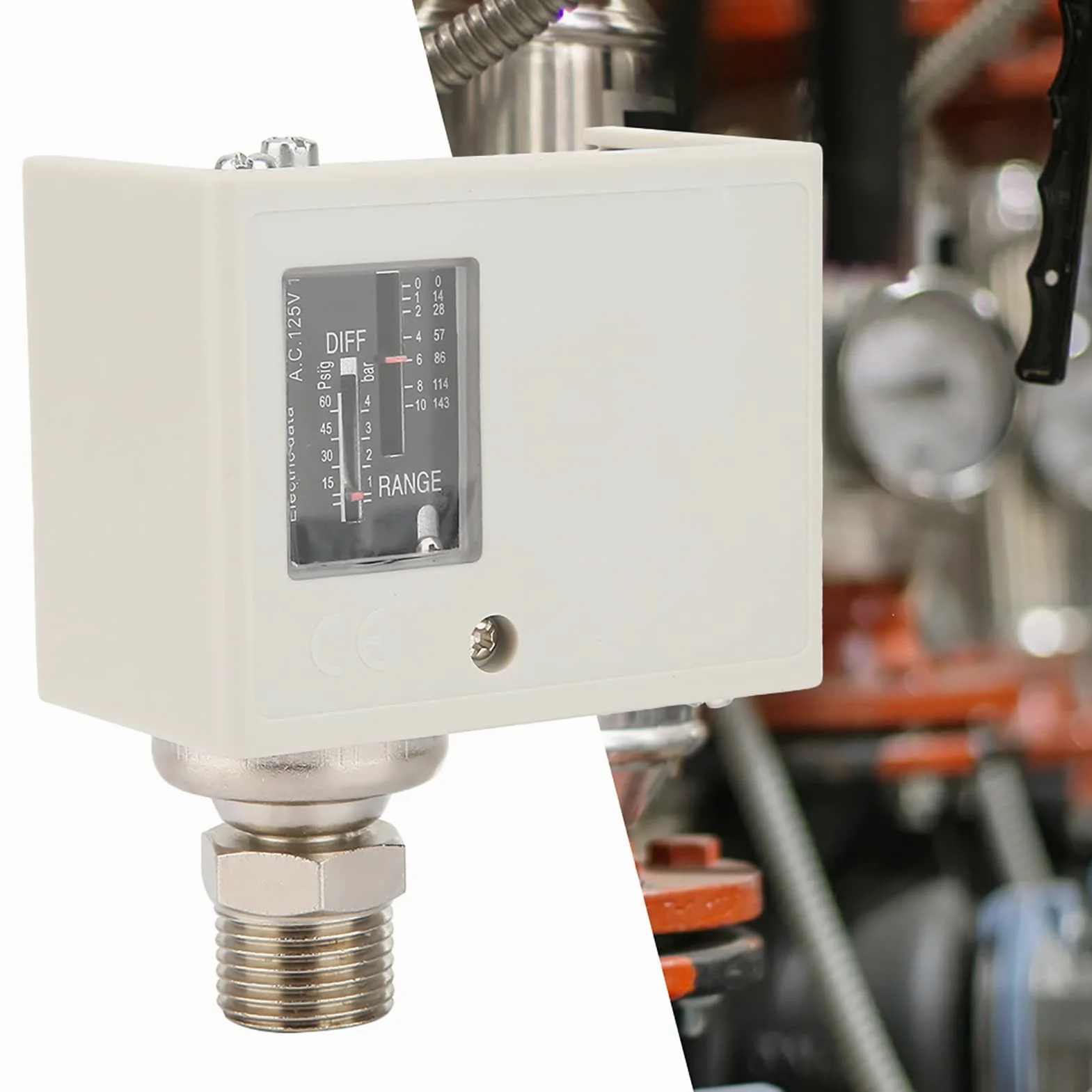 Interruptor de Control de presión G1/2'', Interruptor de Control de presión electrónico de Bomba de Agua del compresor de Aire, con Soporte de Montaje
