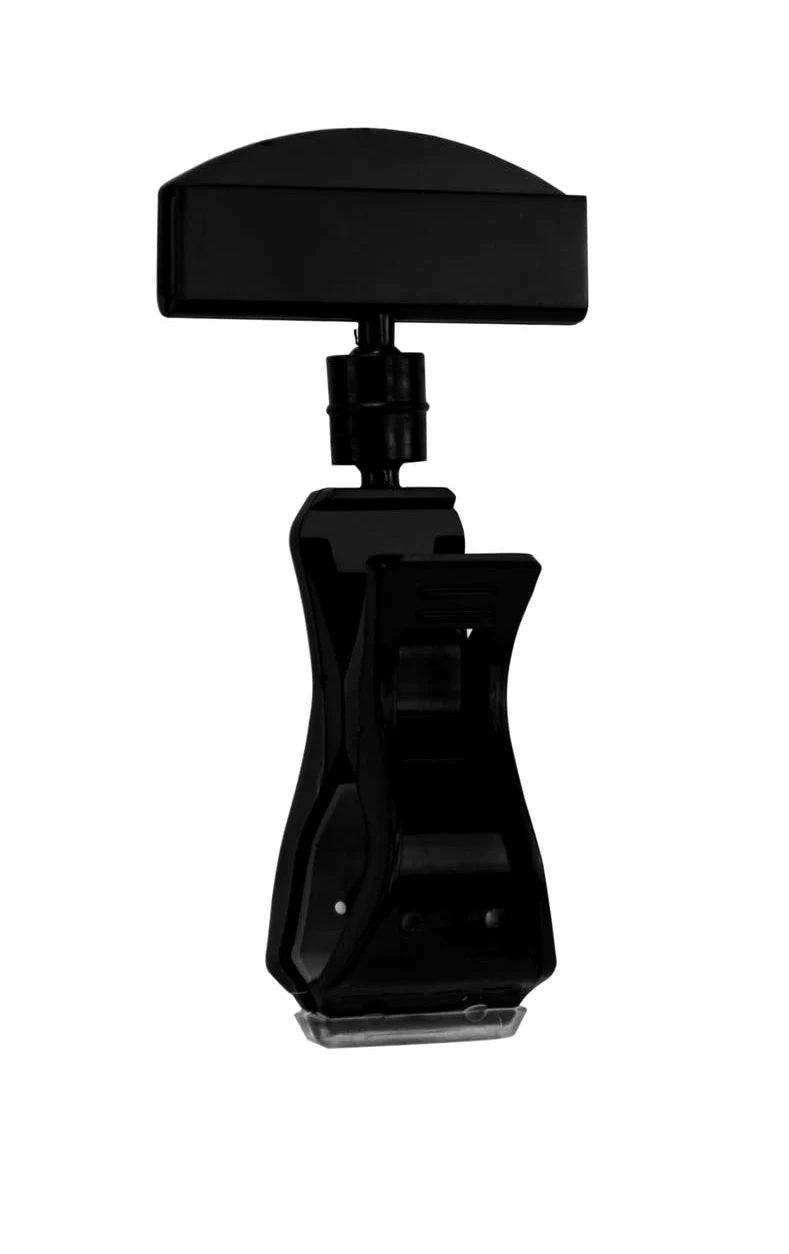 POP - Soporte para carteles con clip | Clip de capacidad de agarre de 1 pulgada | Resorte de plástico | Paquete de 25 | Tallo de 4 pulgadas | Negro